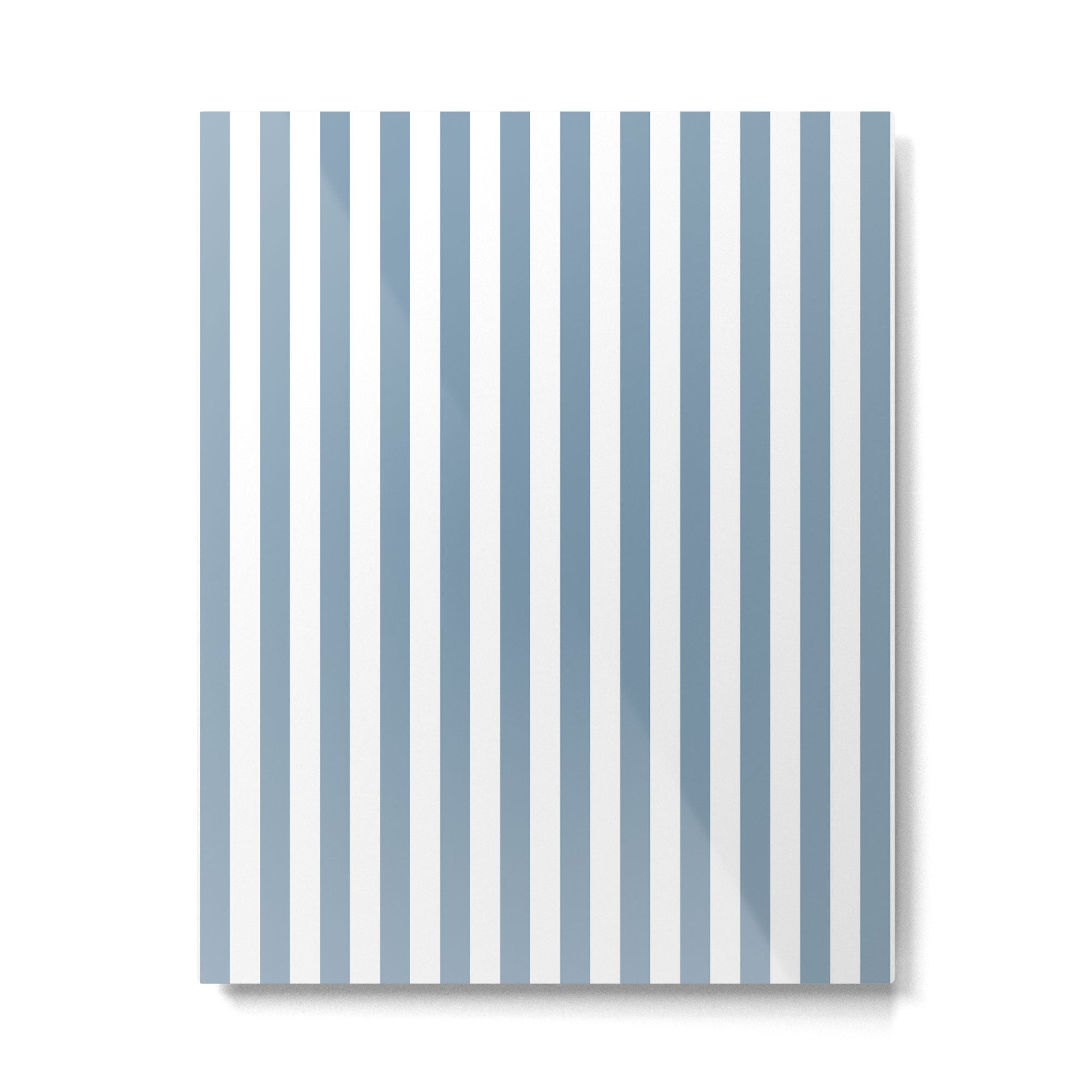 Light Blue & White Simple Stripe Metal Print | TeksDecor
