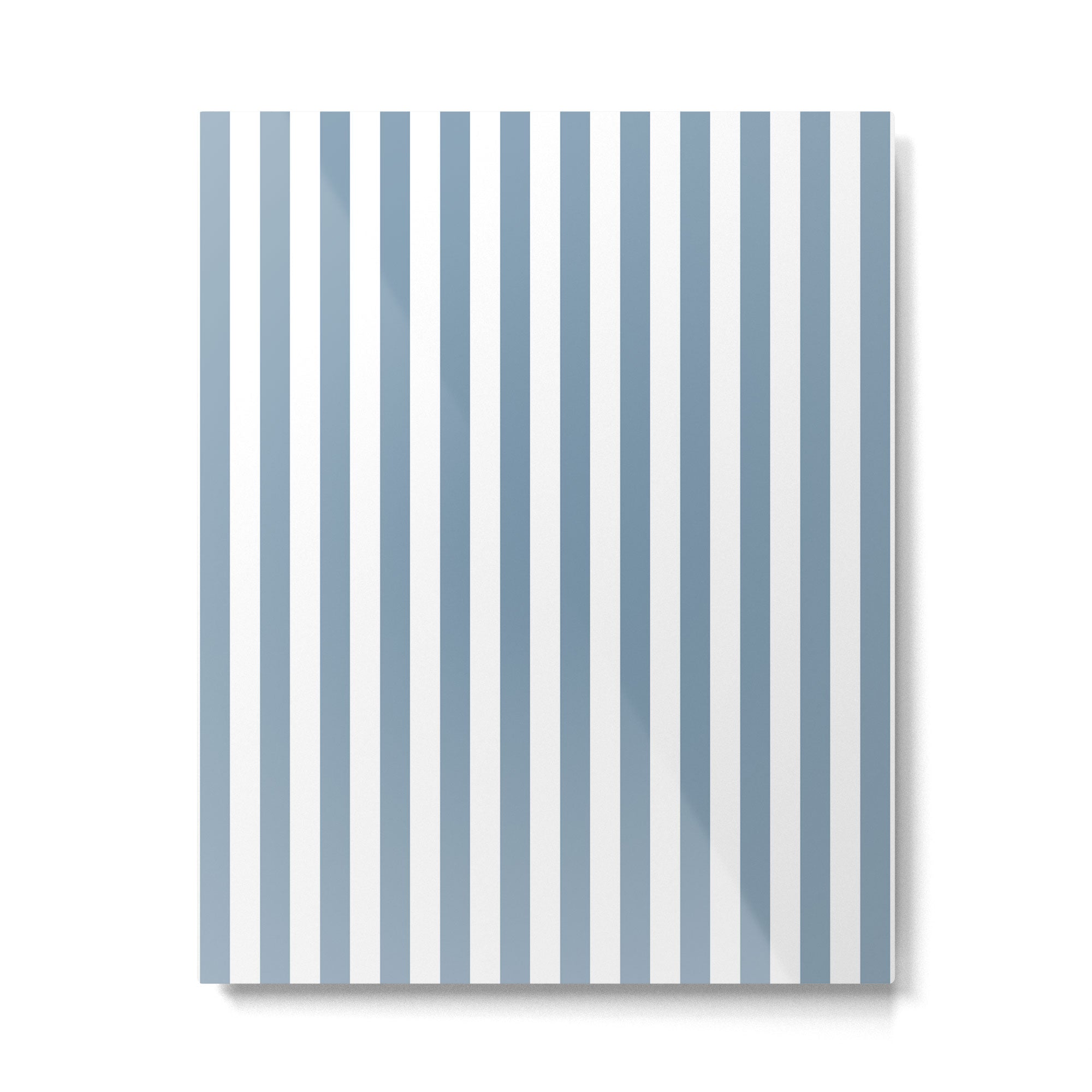 Light Blue & White Simple Stripe Metal Print | TeksDecor