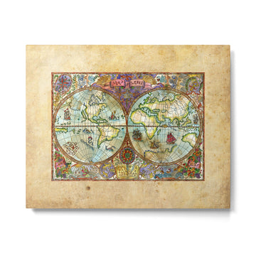 Magical Antique World Map  Metal Print | TeksDecor