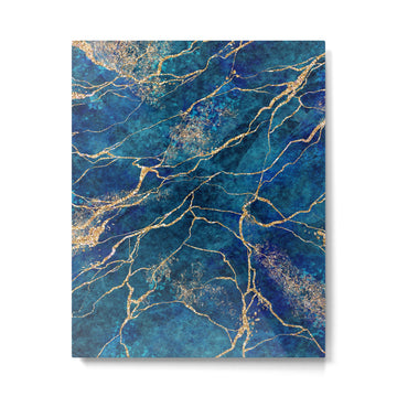 Marble Blue Gold Gem Stone Art Metal Print | TeksDecor