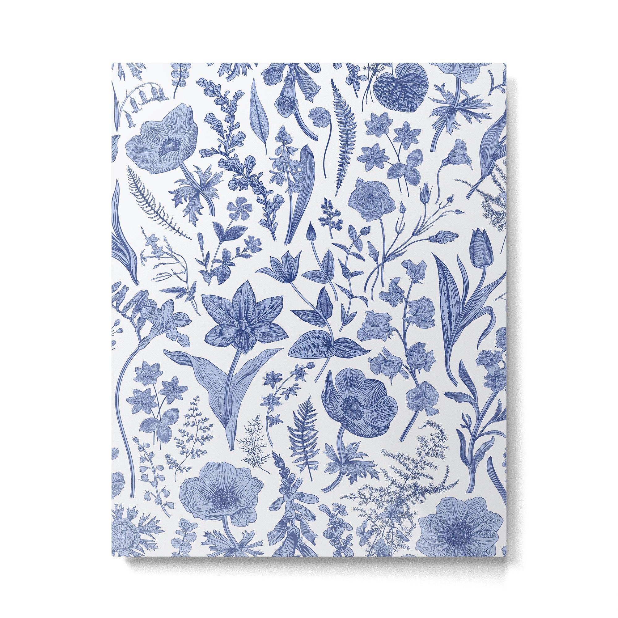 Meadow Magic Blooming Blue & White Wild Flower Floral Metal Print | TeksDecor
