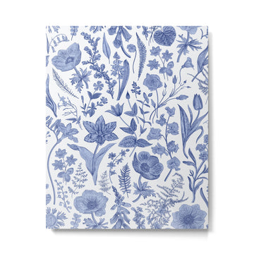 Meadow Magic Blooming Blue & White Wild Flower Floral Metal Print | TeksDecor