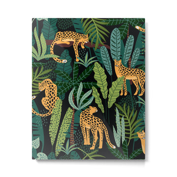 Midnight Leopard Jungle Metal Print | TeksDecor