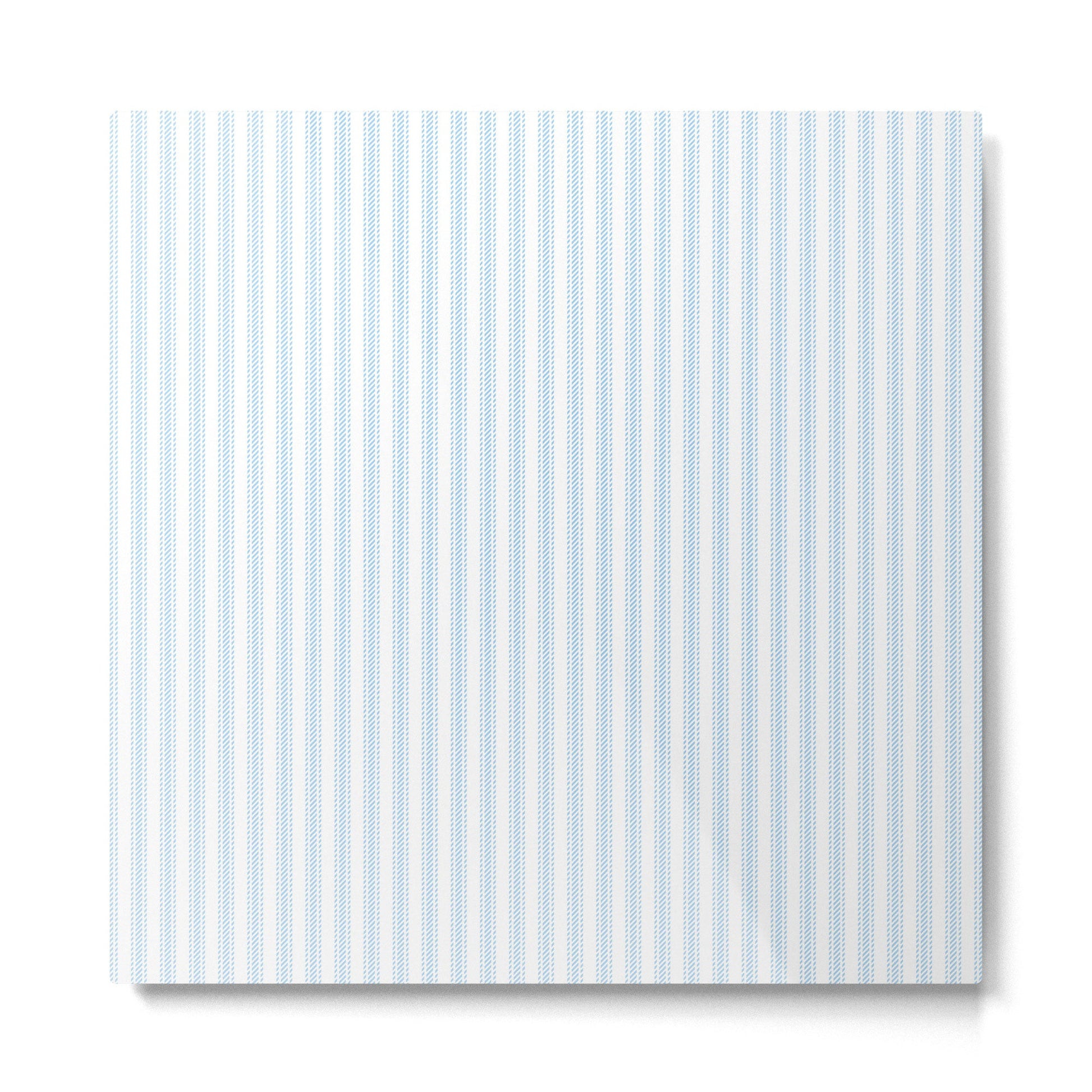 Pastel Blue & White Ticker Stripe Metal Print | TeksDecor