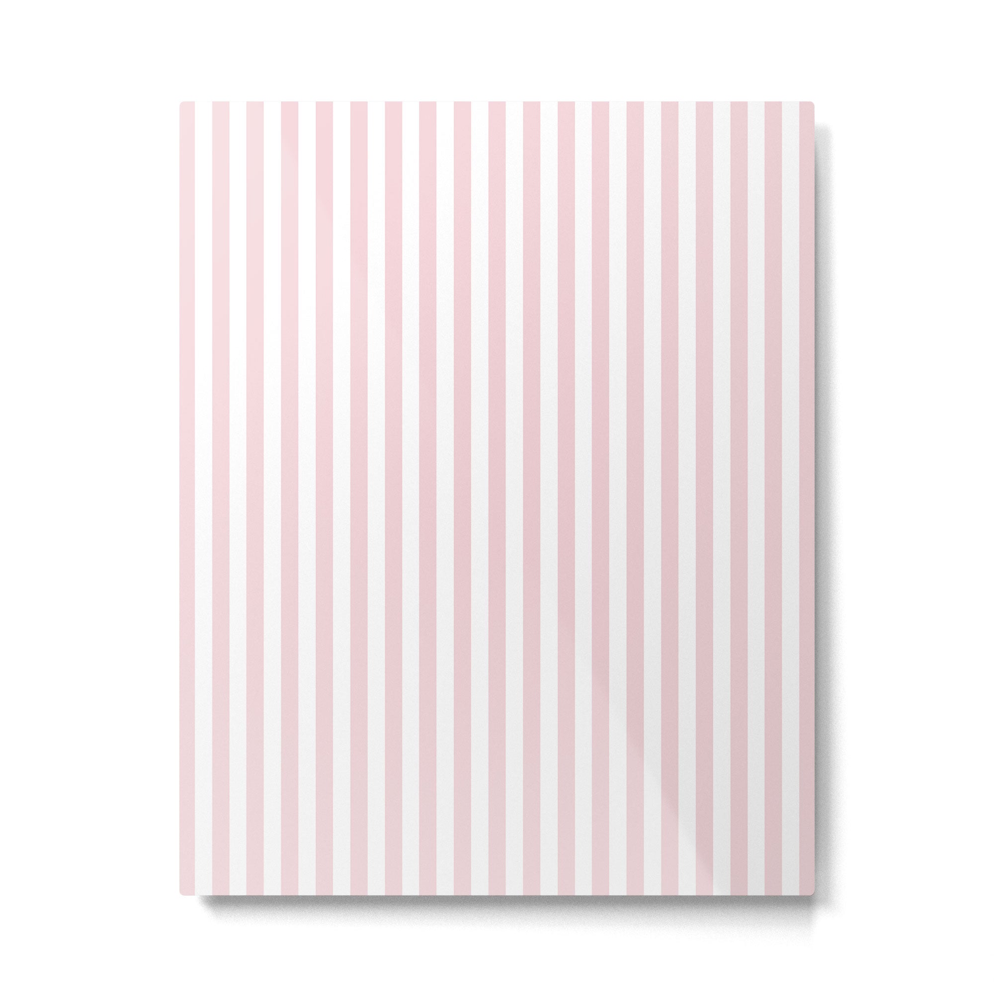 Pastel Pink & White Simple Stripe Metal Print | TeksDecor