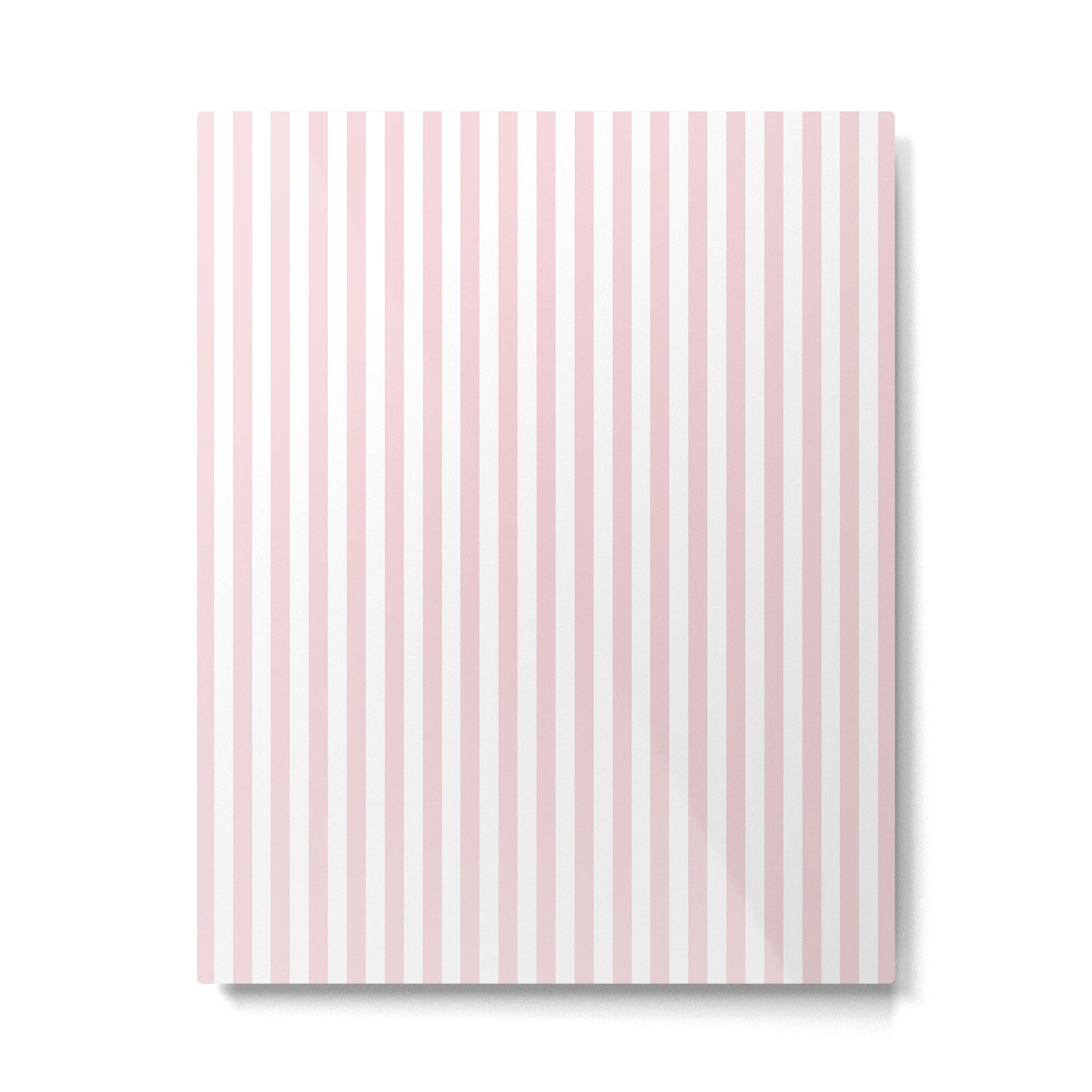 Pastel Pink & White Simple Stripe Metal Print | TeksDecor