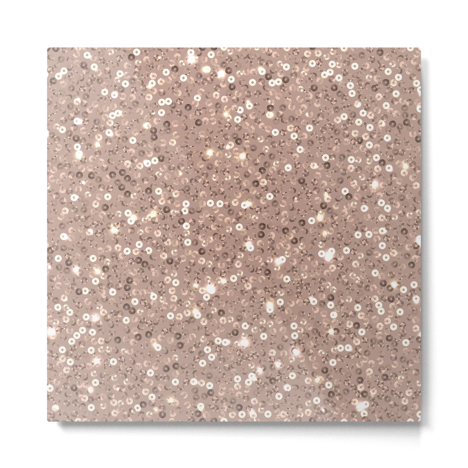 Rose Gold Glitter Sequin Metal Print | TeksDecor