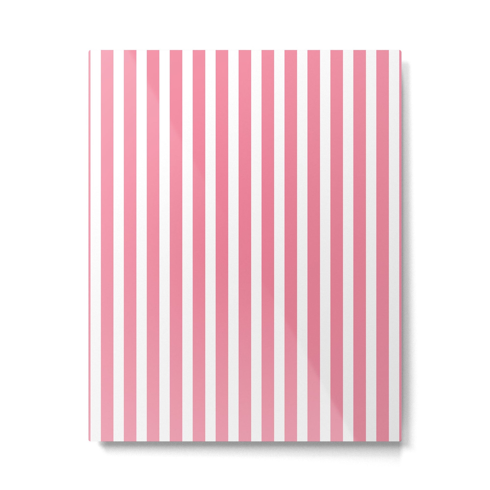 Rose Pink & White Cabana Stripe Metal Print | TeksDecor