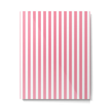 Rose Pink & White Cabana Stripe Metal Print | TeksDecor