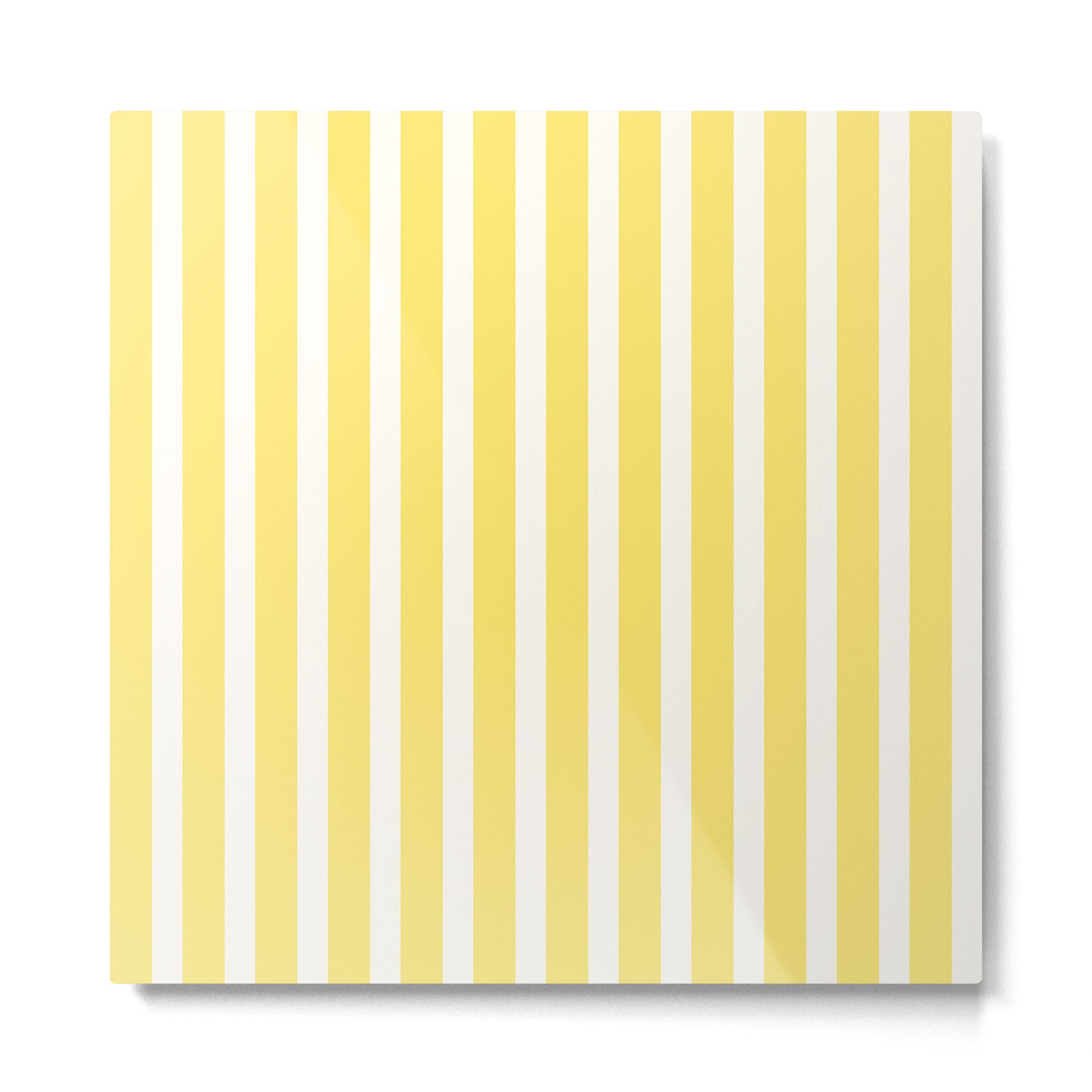 Sunshine Yellow Simple Stripe Metal Print | TeksDecor