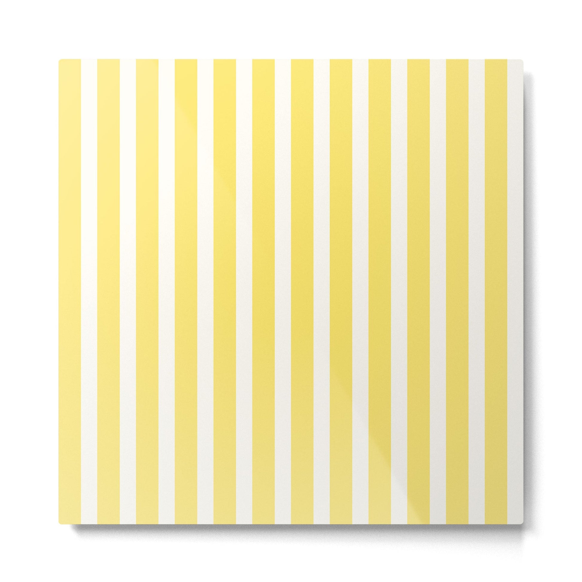Sunshine Yellow Simple Stripe Metal Print | TeksDecor