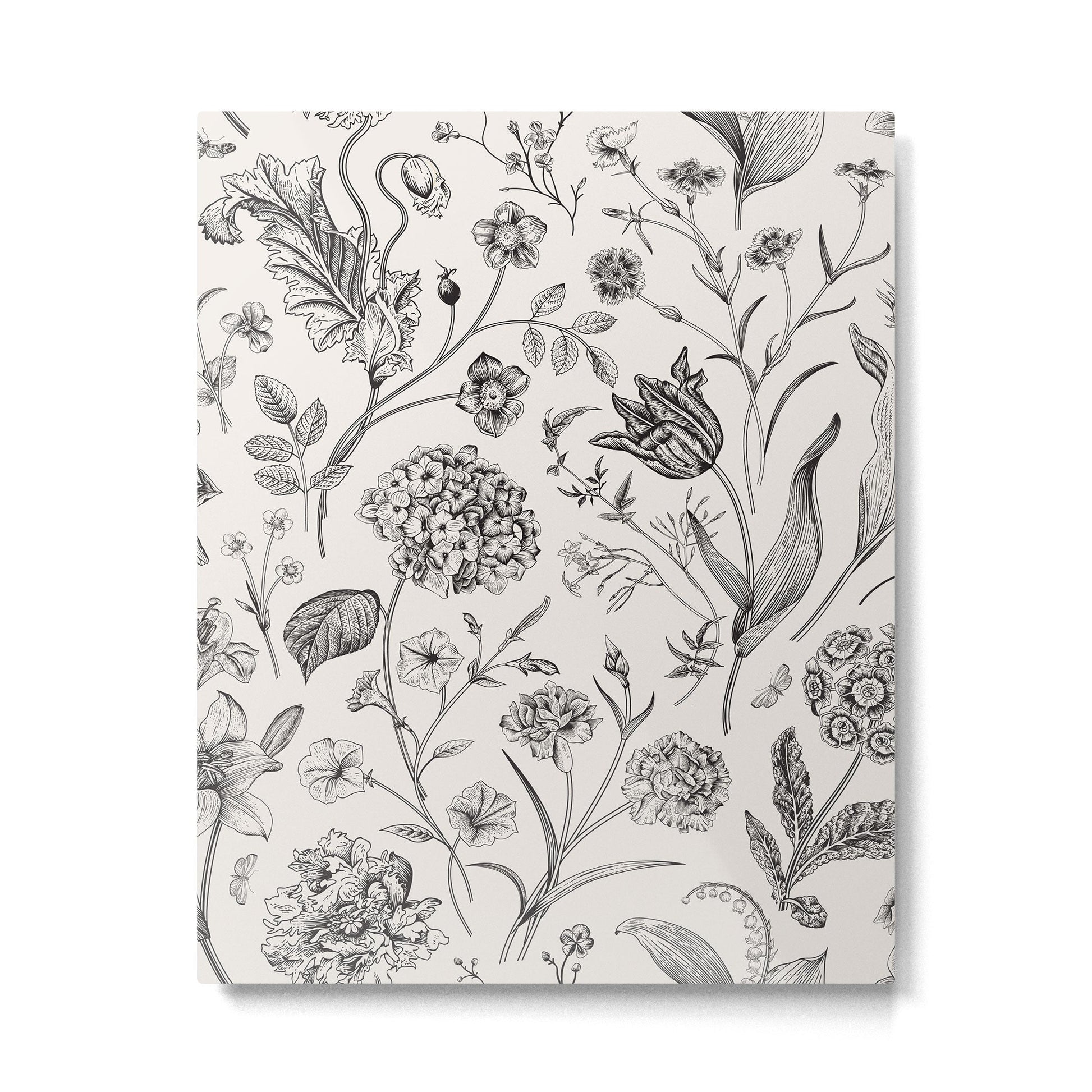 Toile de Jouy Vintage French Floral Metal Print | TeksDecor