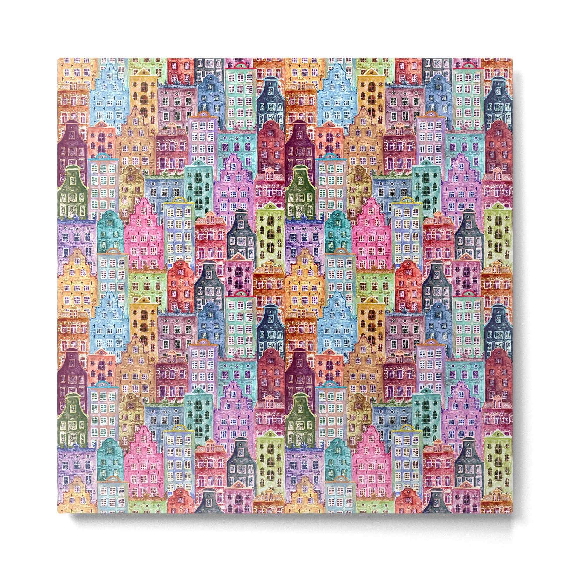 Vintage Gingerbread Town Metal Print | TeksDecor