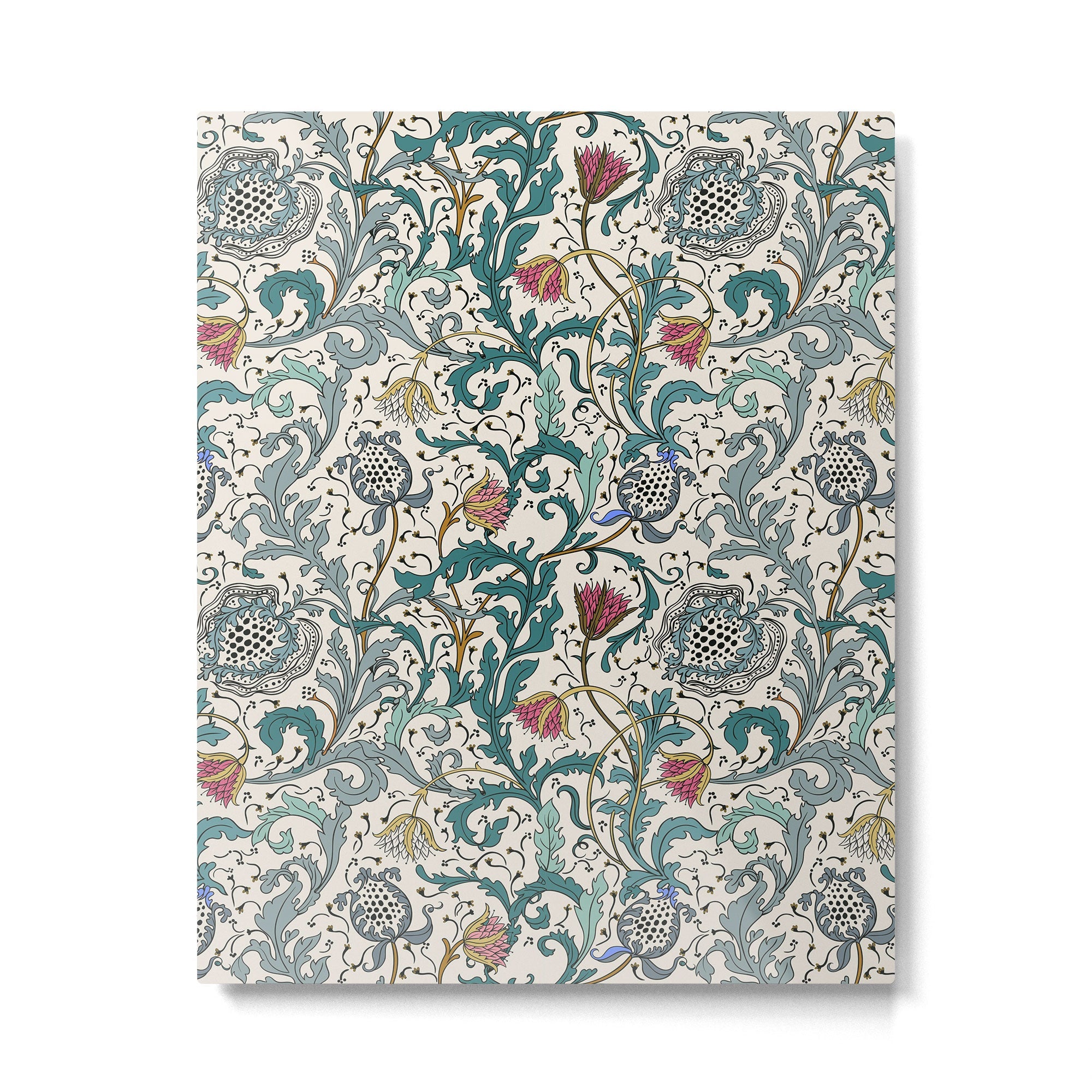 Walter Crane Teazle Art Nouveau Floral Metal Print | TeksDecor