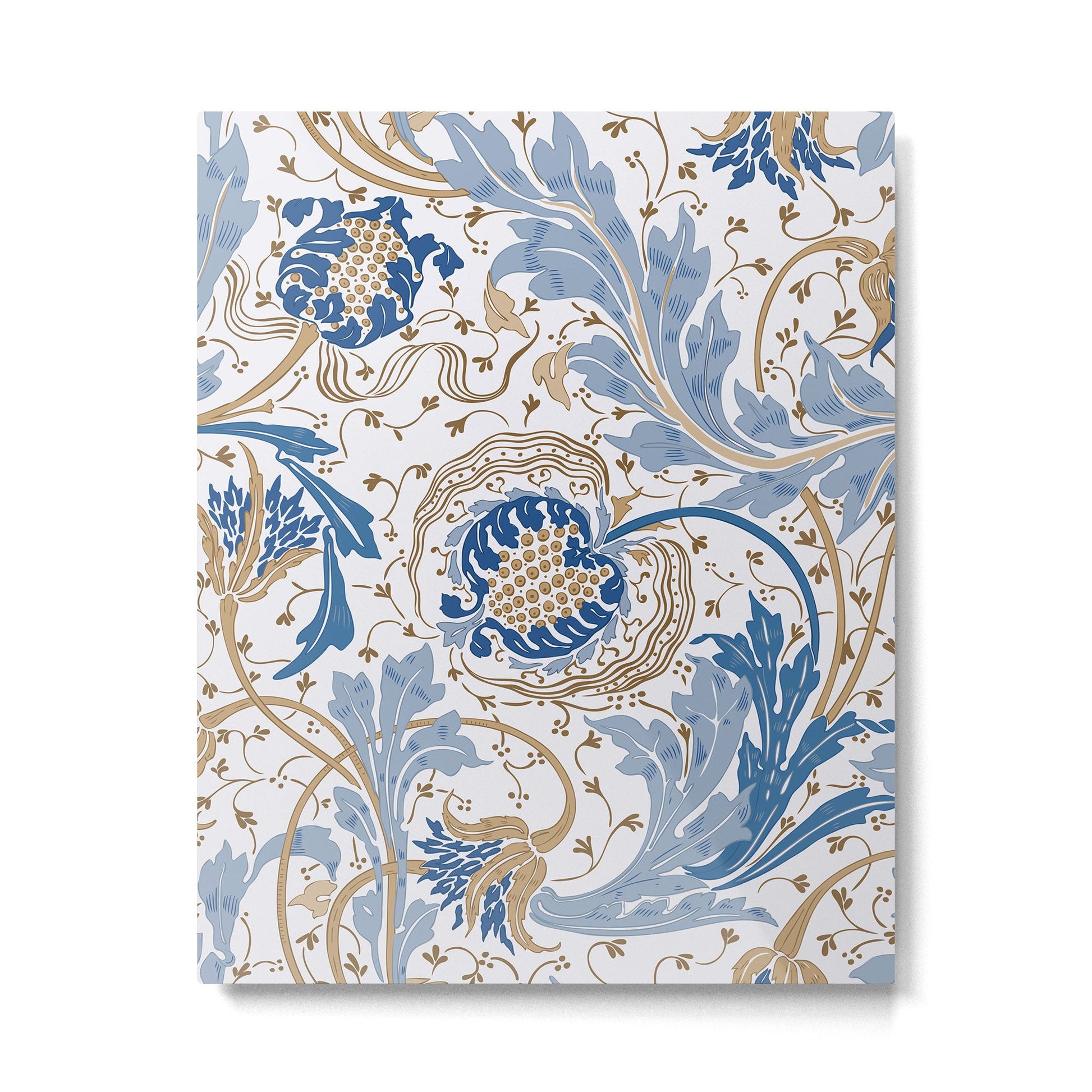 Walter Crane Teazle Art Nouveau Powder Blue Metal Print | TeksDecor