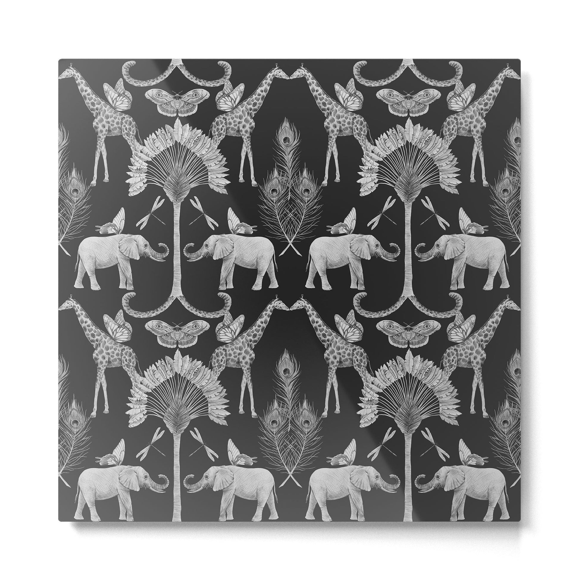Whimsical African Safari Pattern Metal Print | TeksDecor
