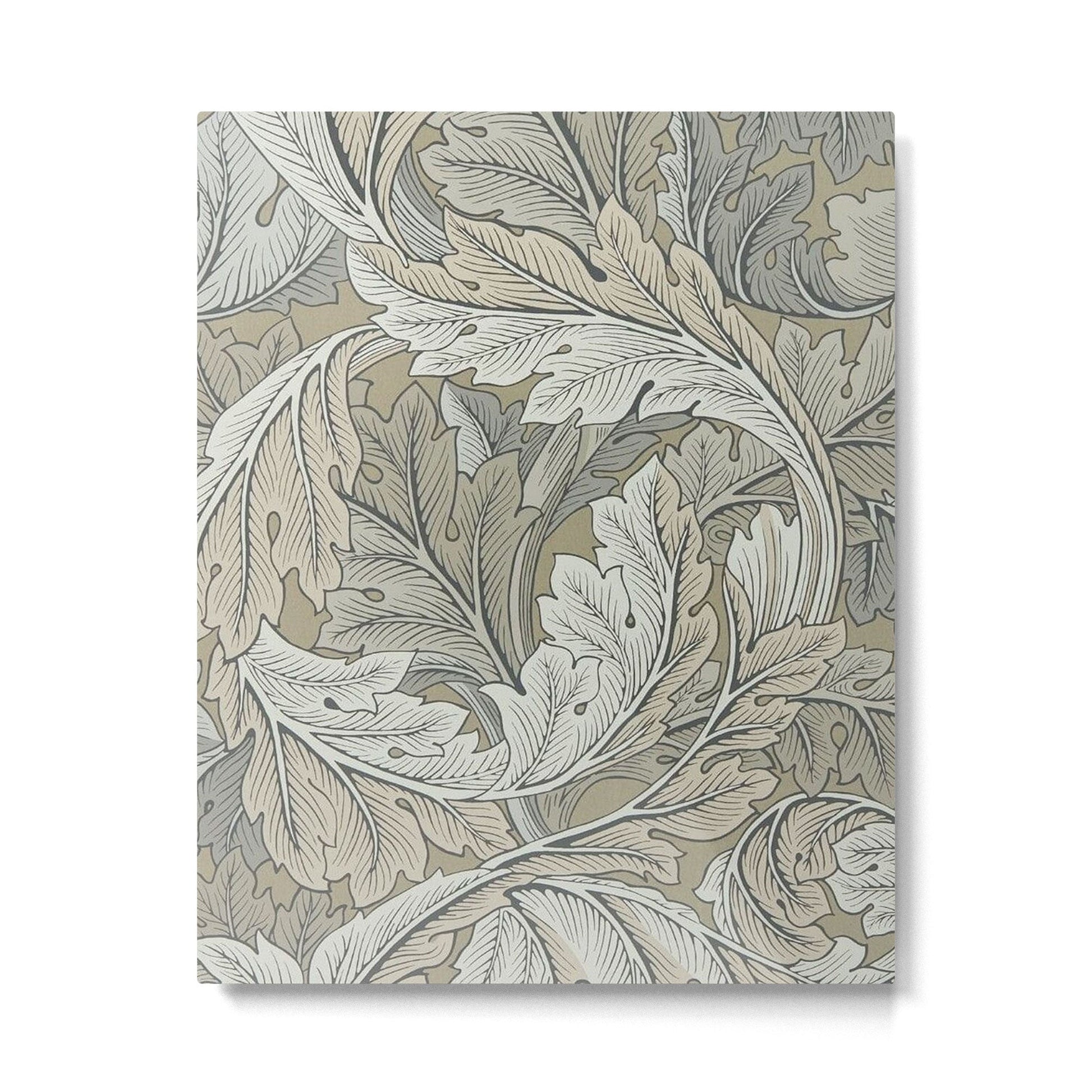 William Morris Acanthus Leaves Manilla Stone Vintage Pattern Metal Print | TeksDecor