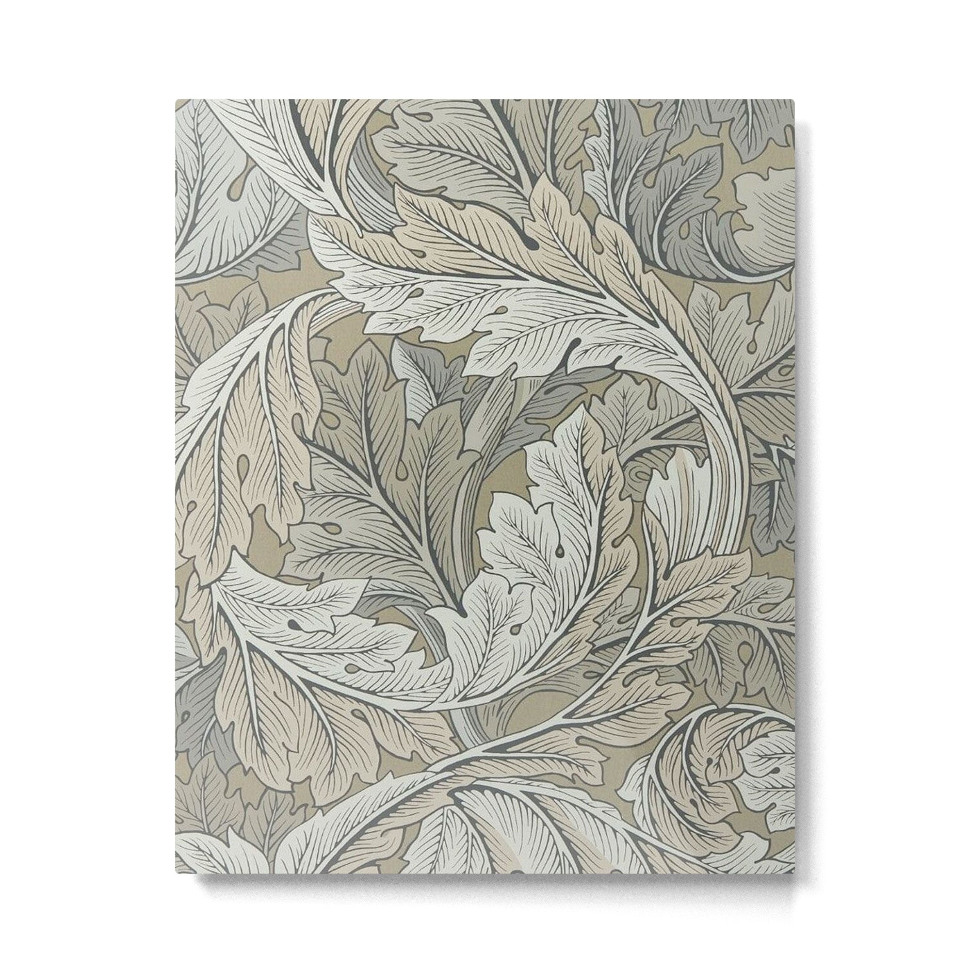 William Morris Acanthus Leaves Manilla Stone Vintage Pattern Metal Print | TeksDecor