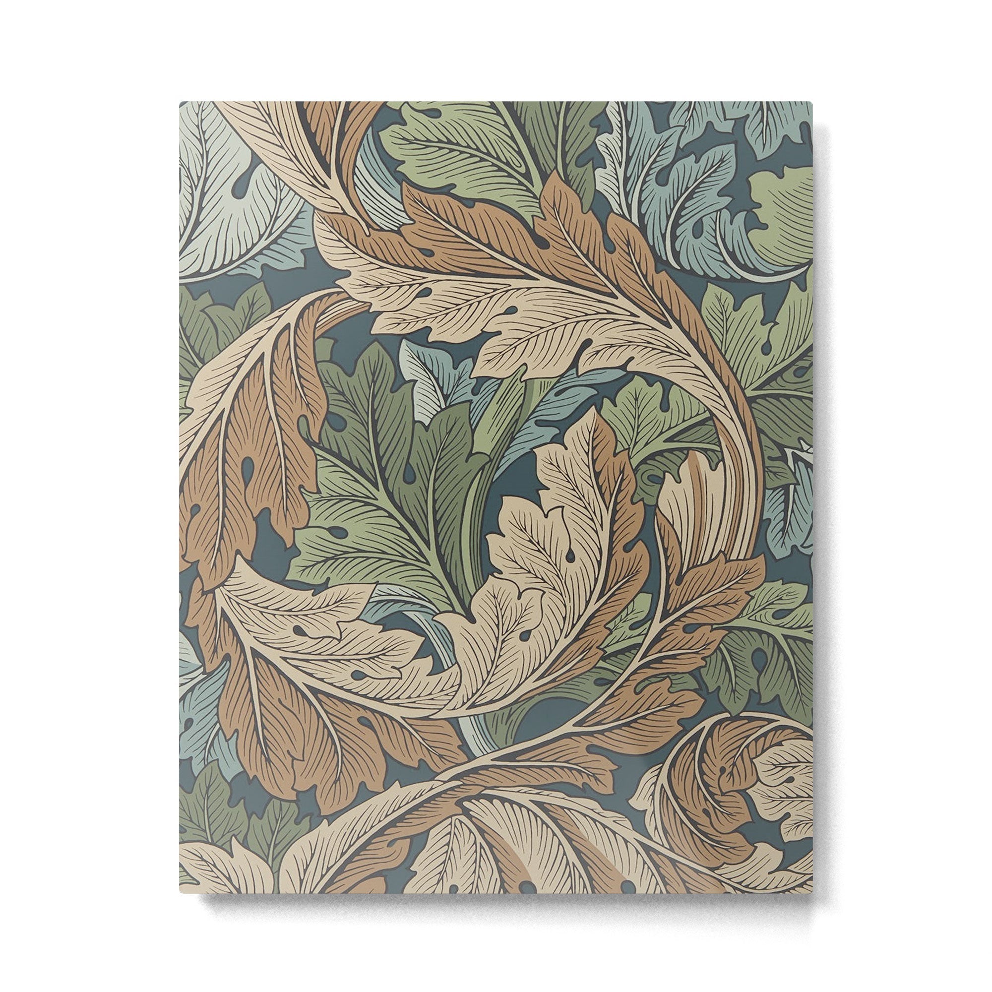 William Morris Acanthus Leaves Slate Blue Thyme Vintage Pattern Metal Print | TeksDecor