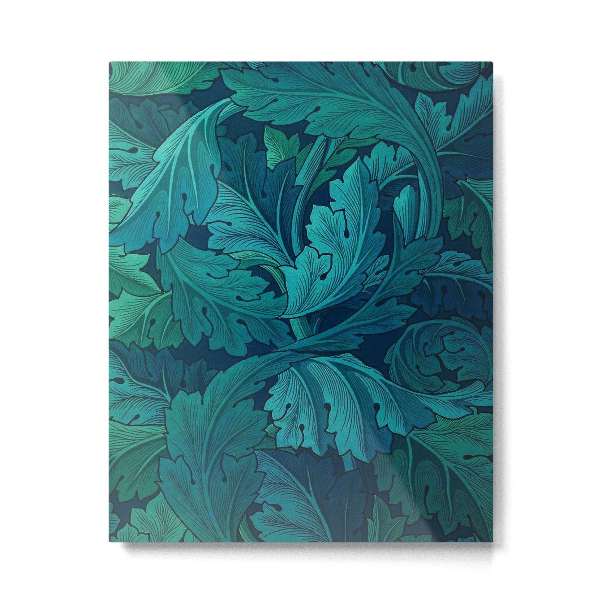 William Morris Acanthus Peacock Teal Vintage Pattern Metal Print | TeksDecor