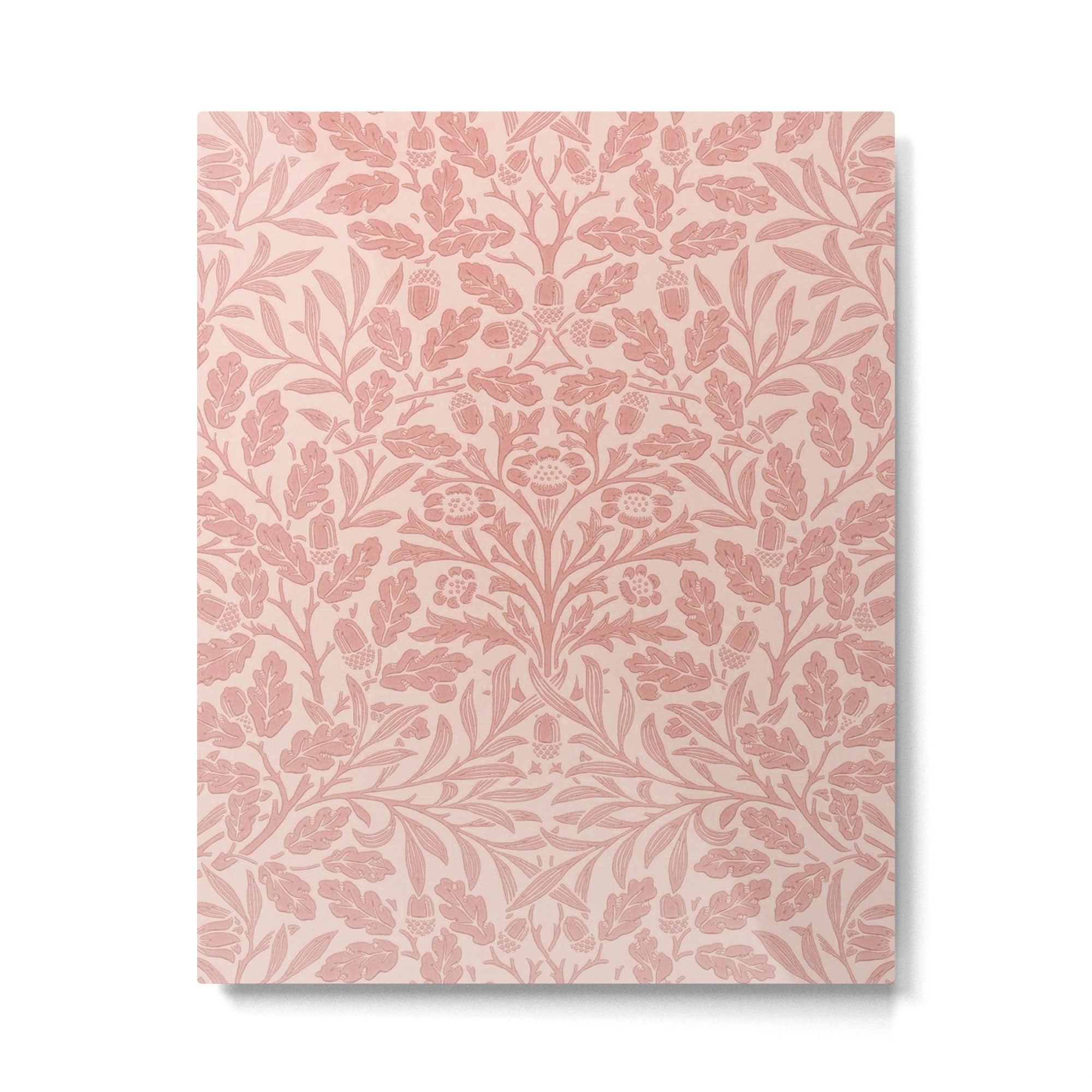 William Morris Acorn Pastel Rose Pink Metal Print | TeksDecor