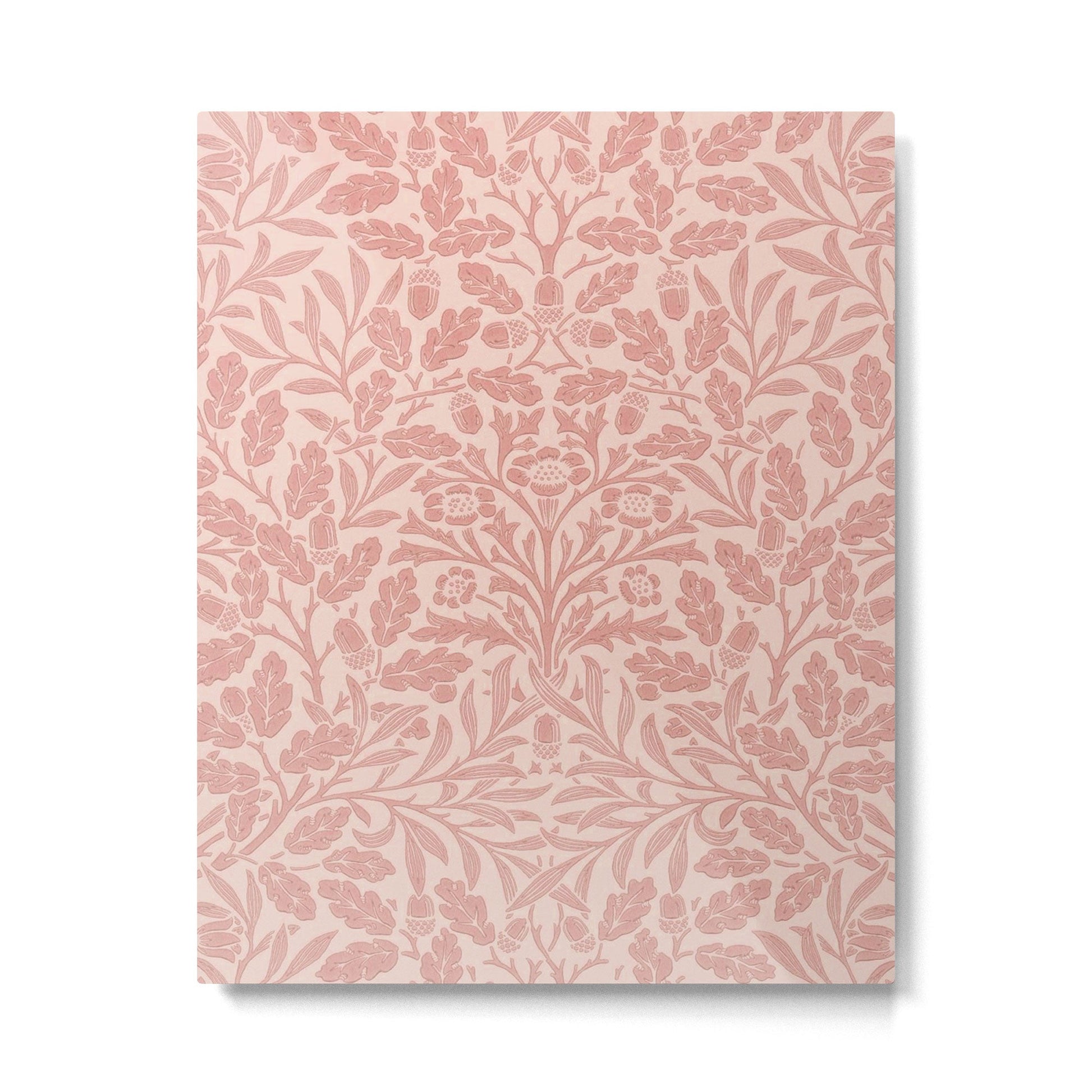 William Morris Acorn Pastel Rose Pink Metal Print | TeksDecor