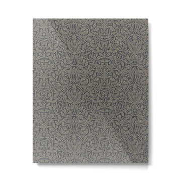 William Morris Acorn Pure Charcoal Gilver Metal Print | TeksDecor