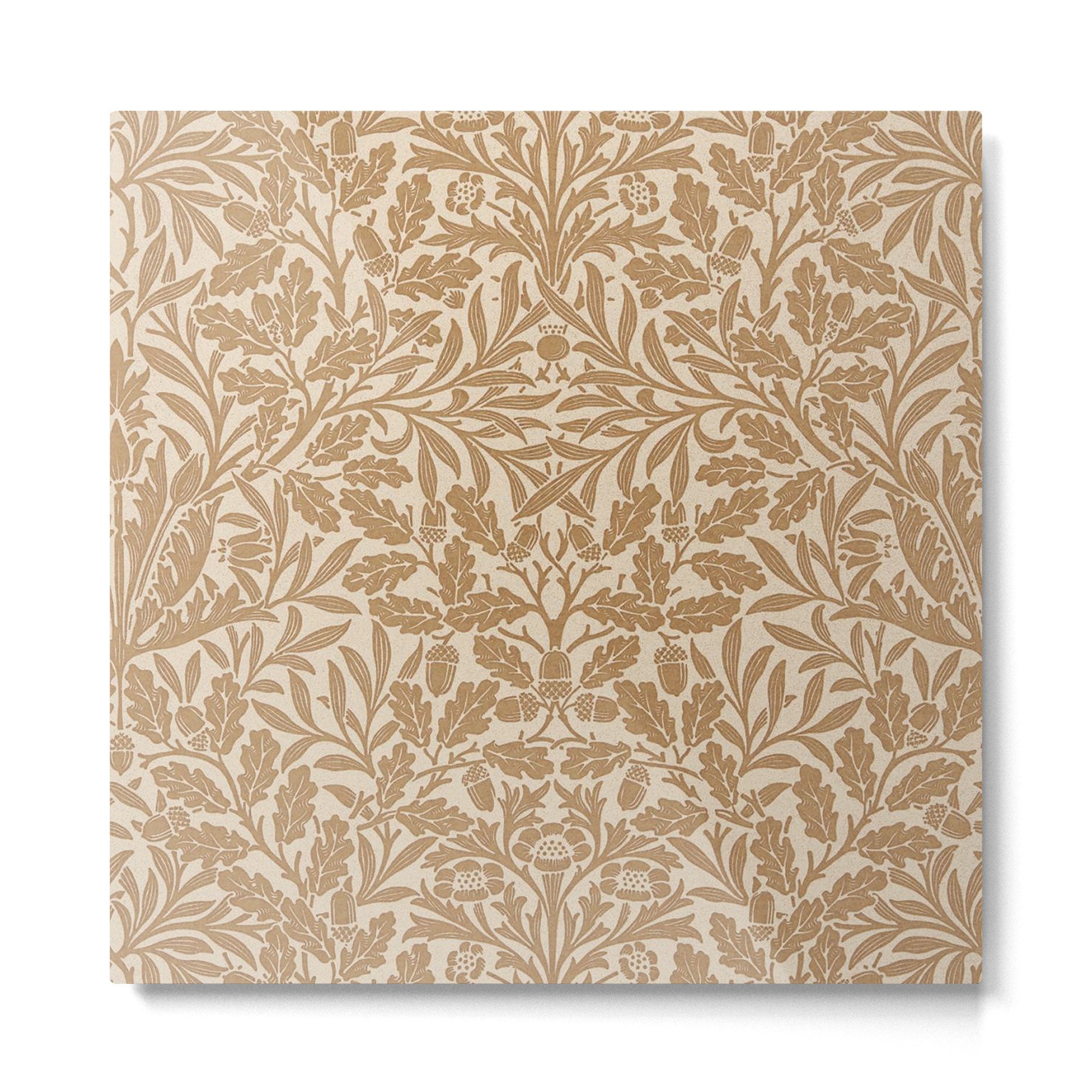 William Morris Acorn Pure Gilver Copper  Metal Print | TeksDecor