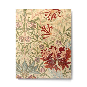 William Morris Antique Honeysuckle Embroidery Metal Print | TeksDecor