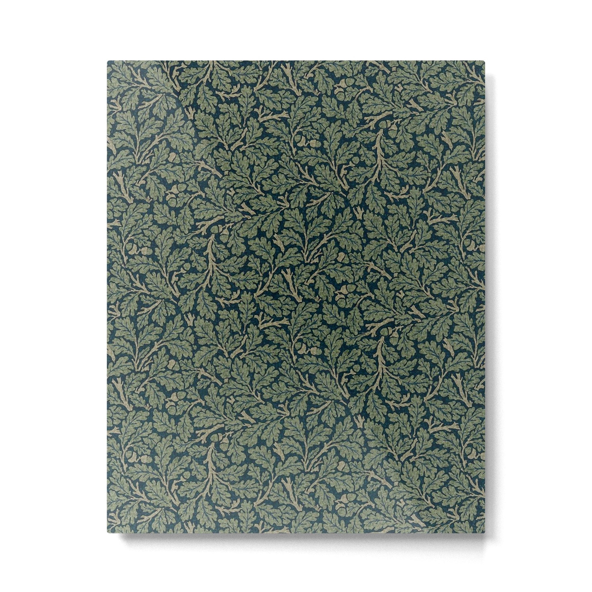 William Morris Antique Oak Leaf Teal Slate Metal Print | TeksDecor