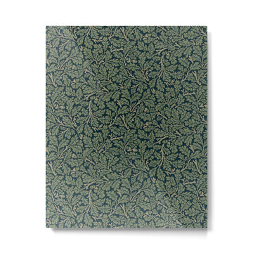 William Morris Antique Oak Leaf Teal Slate Metal Print | TeksDecor
