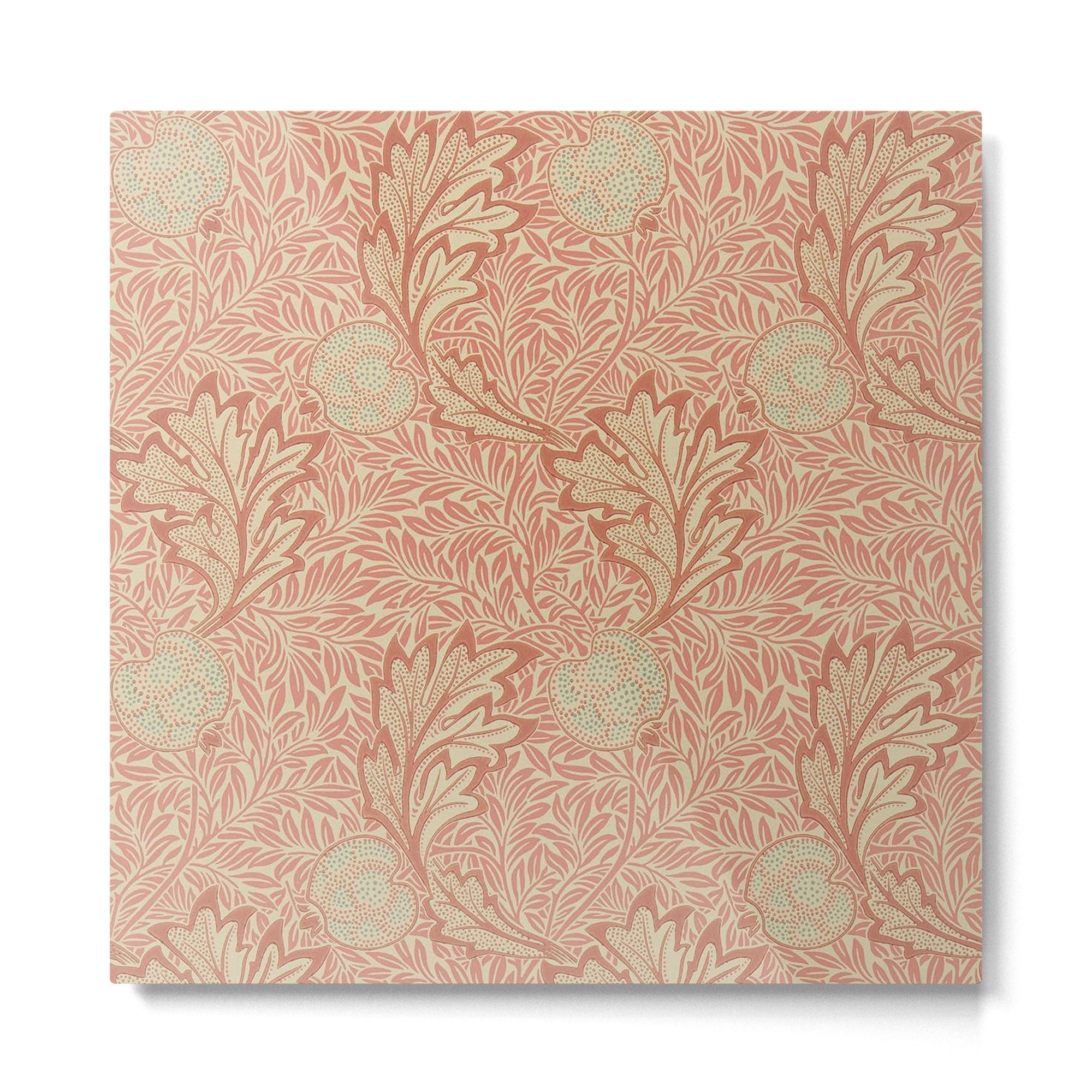 William Morris Apple Rust Gold Vintage Pattern Metal Print | TeksDecor