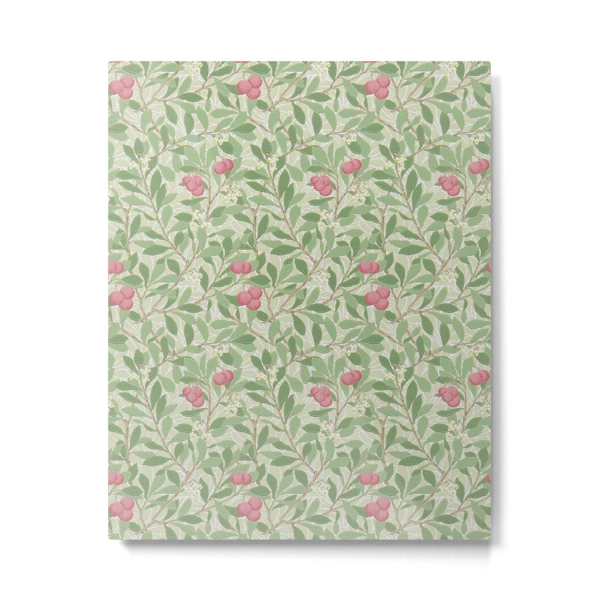 William Morris Arbutus Green Olive Pink Vintage Pattern Metal Print | TeksDecor