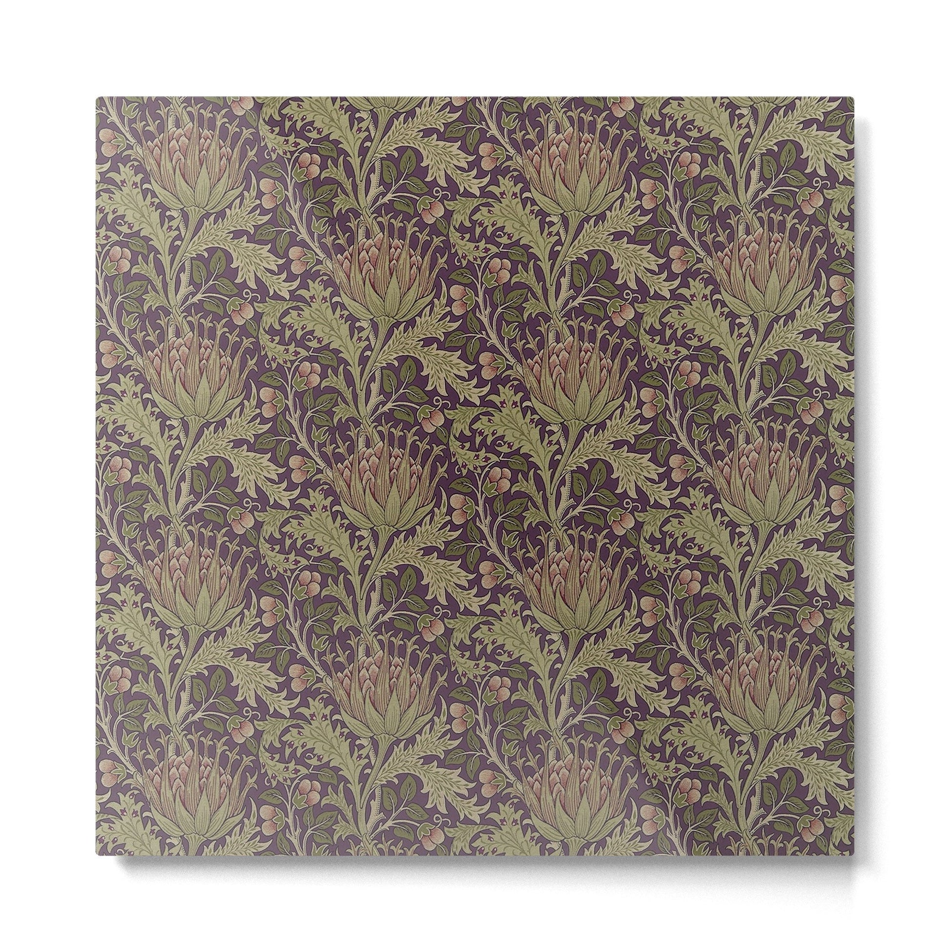 William Morris Artichoke Pimpernel Vintage Pattern Metal Print | TeksDecor