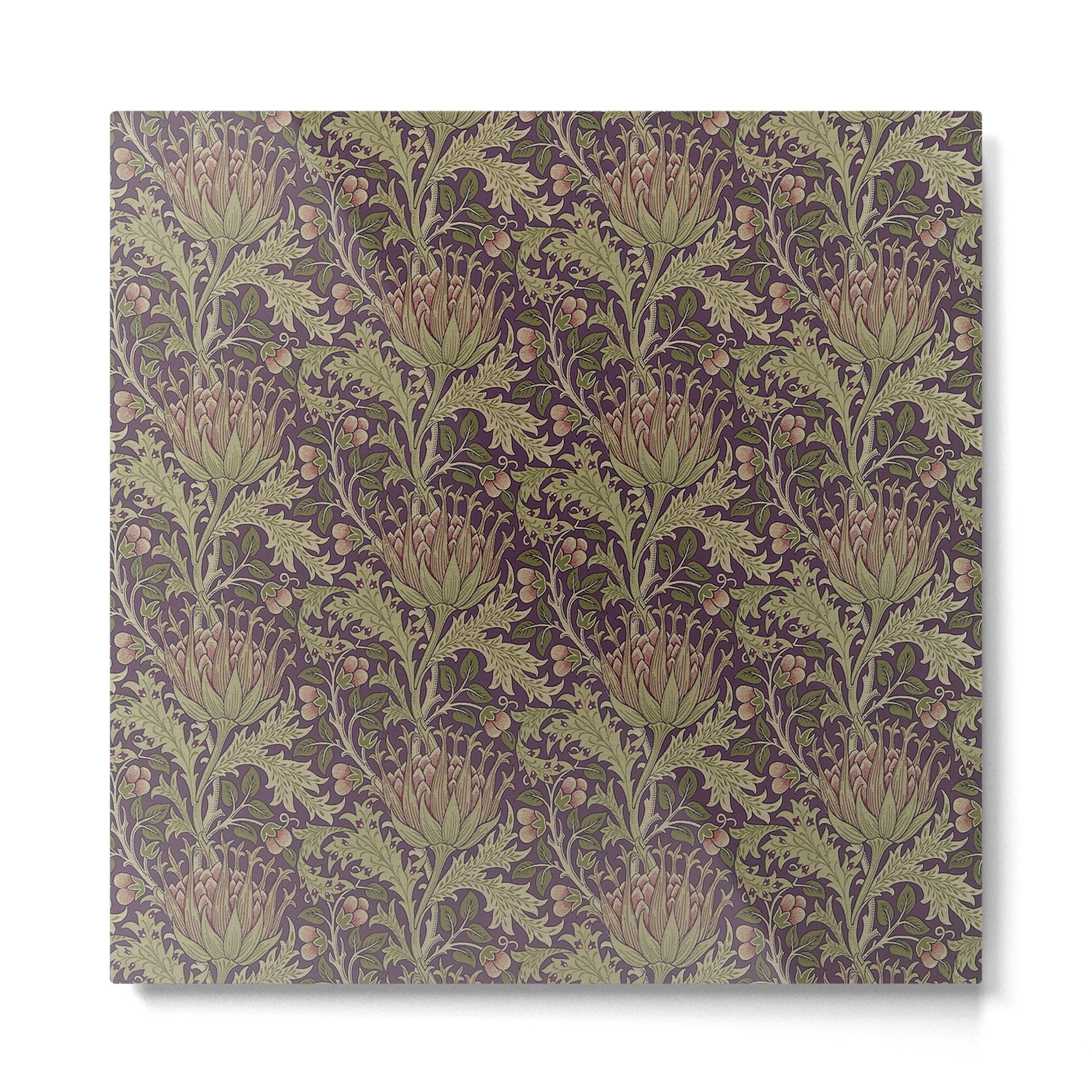 William Morris Artichoke Pimpernel Vintage Pattern Metal Print | TeksDecor