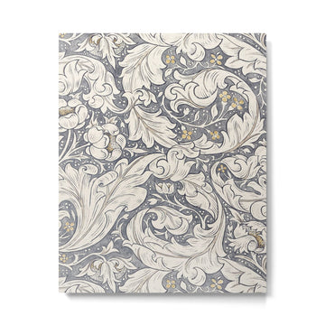 William Morris Bachelors Button Black Ink Vintage Pattern Metal Print | TeksDecor