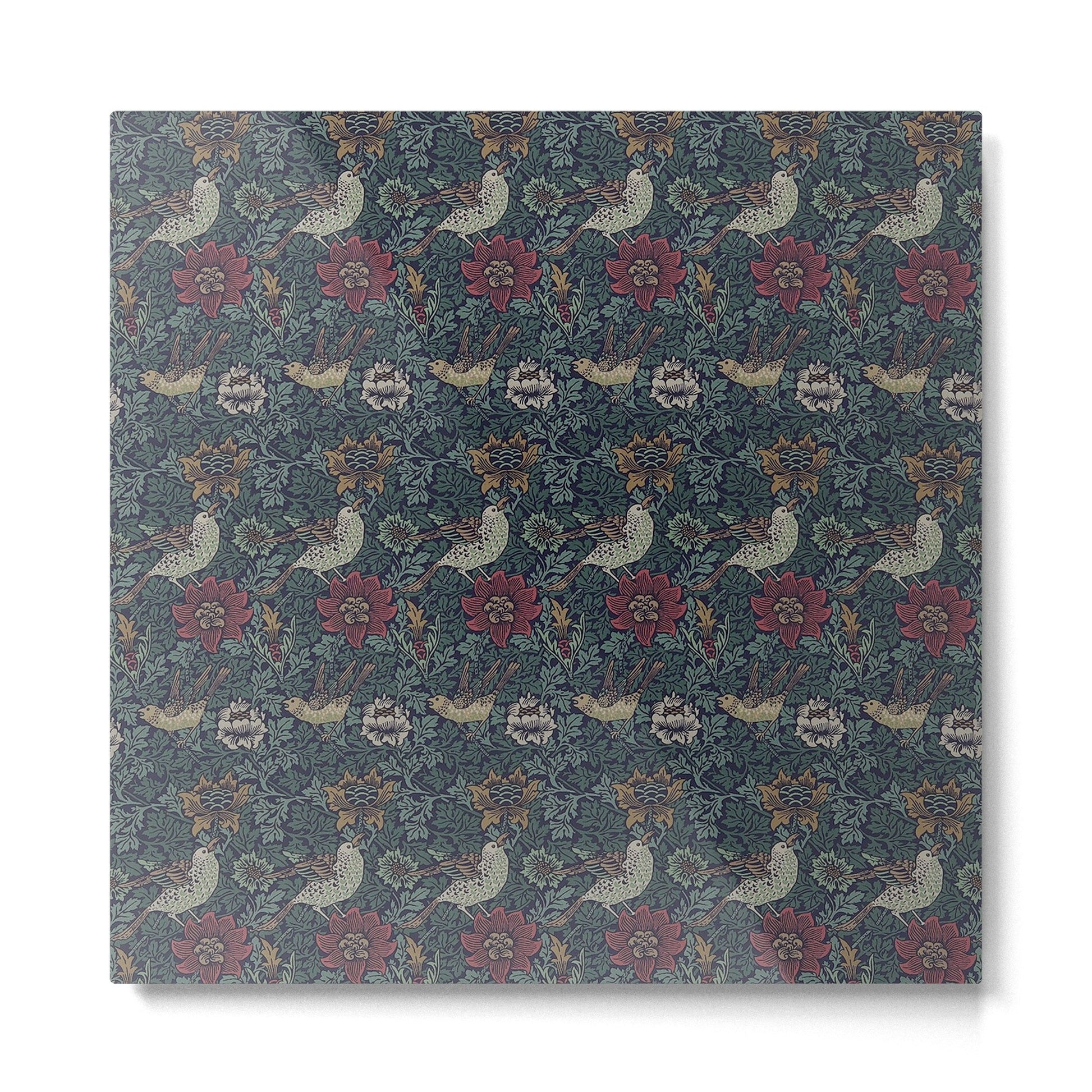 William Morris Bird and Anemone Forest Indigo Metal Print | TeksDecor