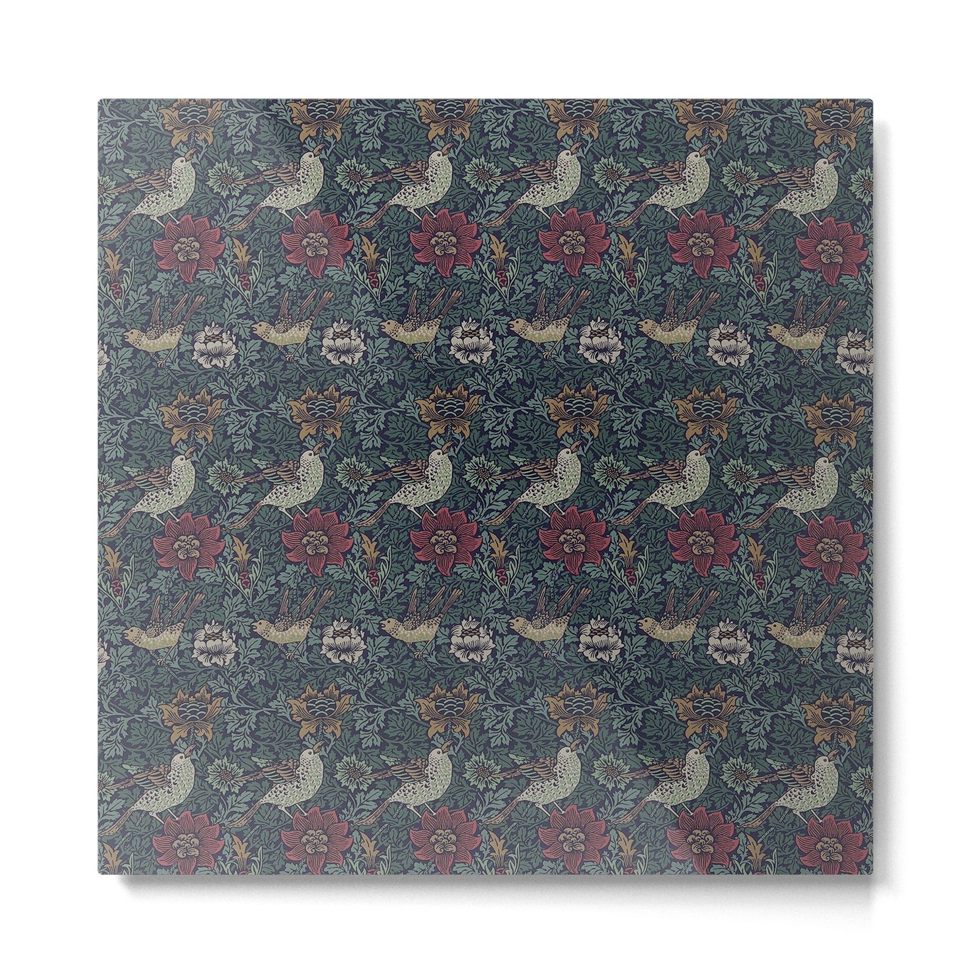 William Morris Bird and Anemone Forest Indigo Metal Print | TeksDecor
