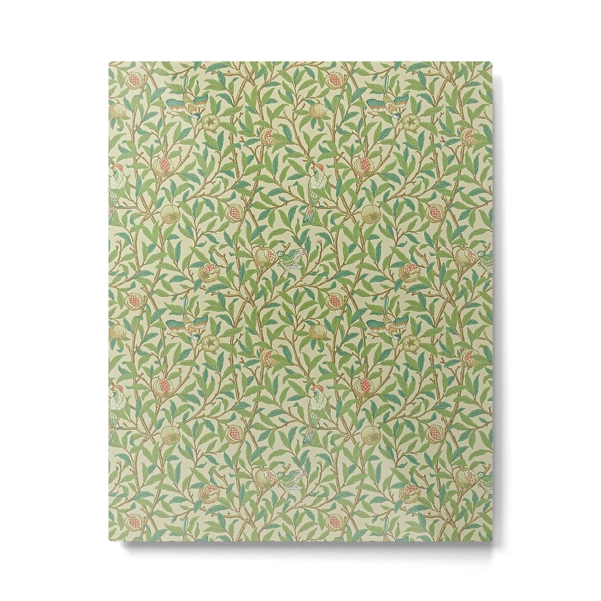 William Morris Bird and Pomegranate Green Parchment Metal Print | TeksDecor