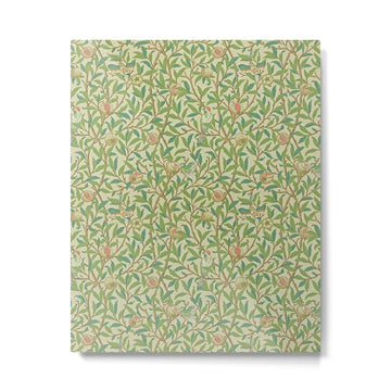 William Morris Bird and Pomegranate Green Parchment Metal Print | TeksDecor