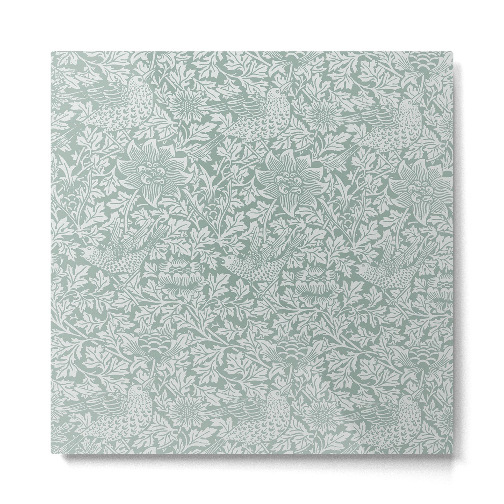 William Morris Bird & Anemone Powder Blue Metal Print | TeksDecor