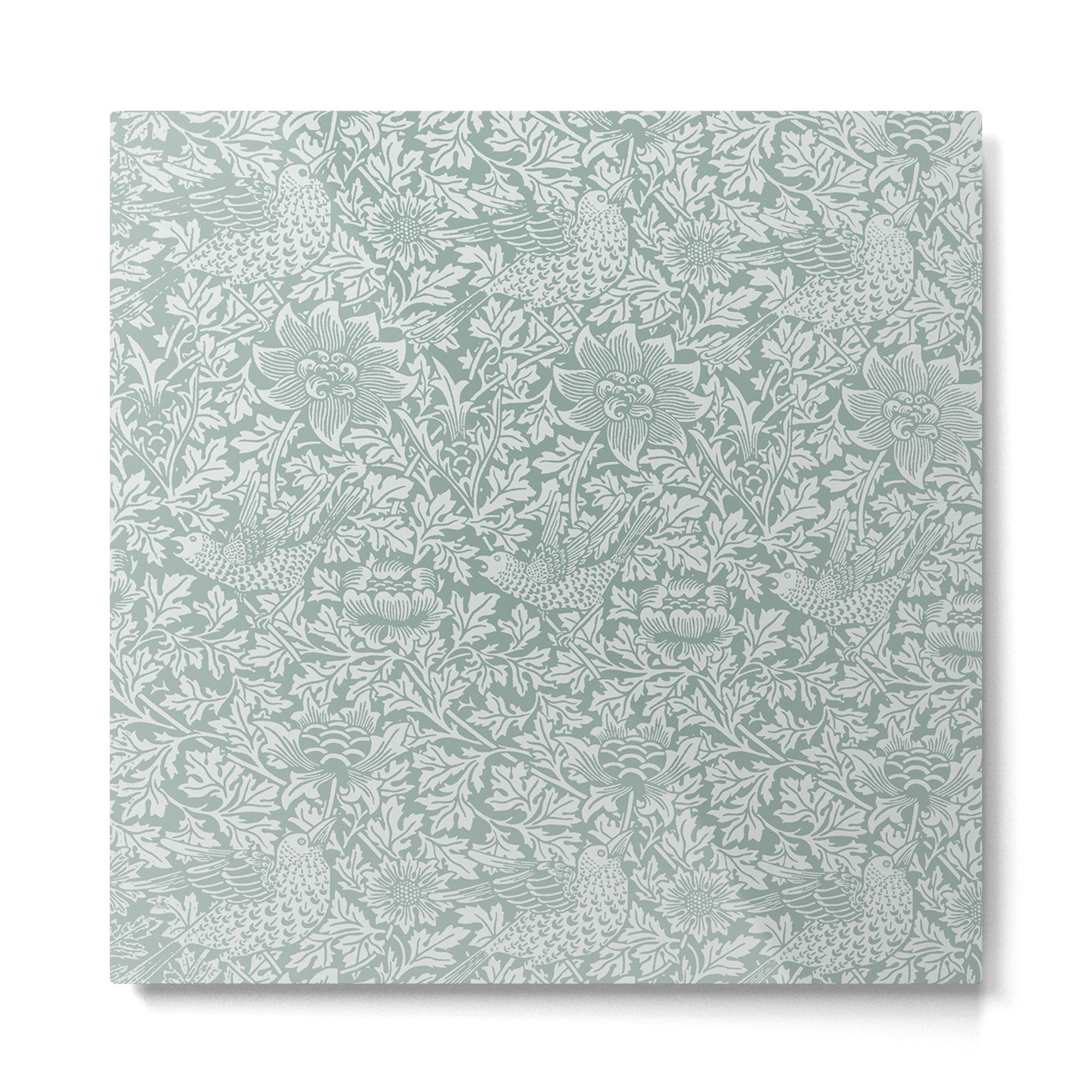William Morris Bird & Anemone Powder Blue Metal Print | TeksDecor