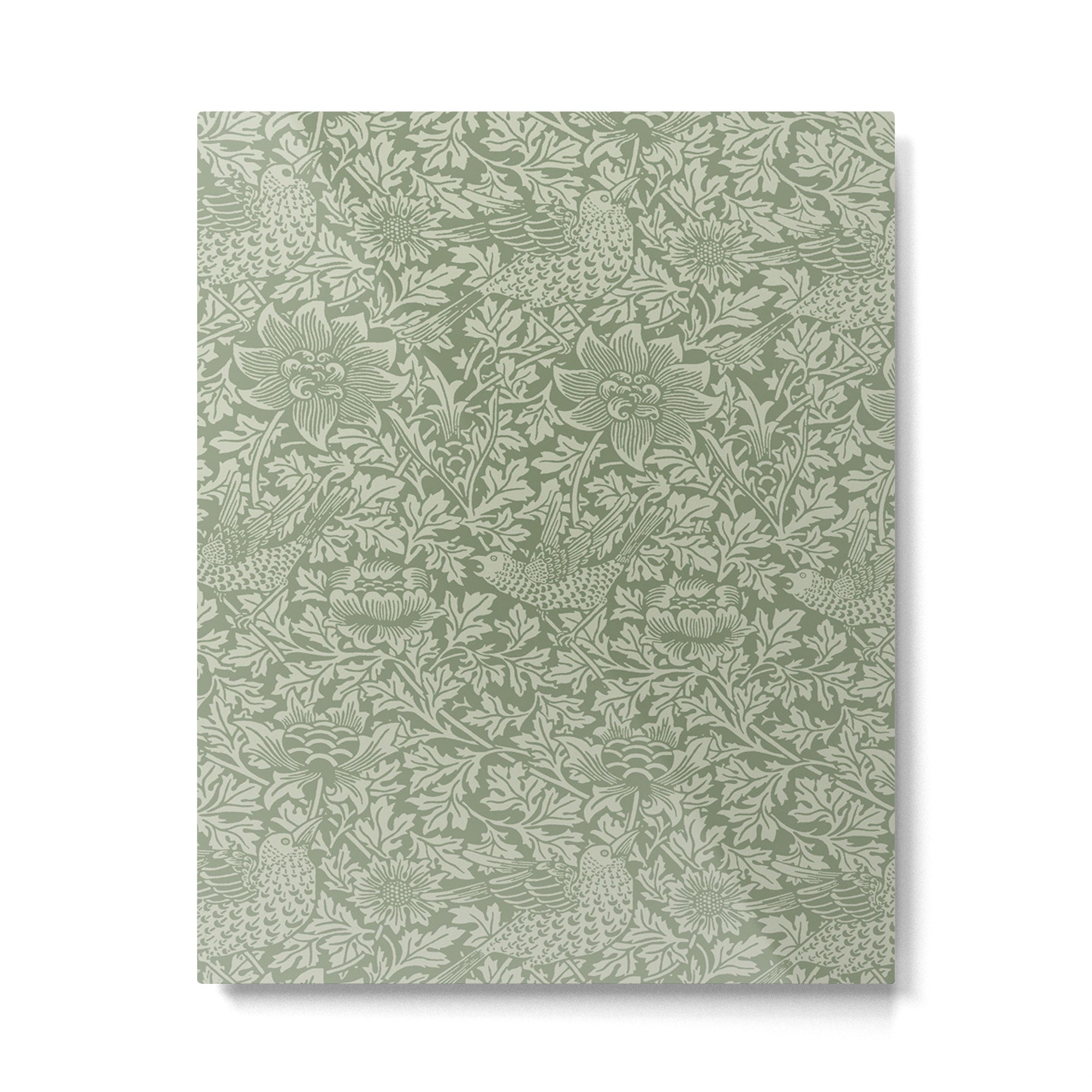 William Morris Bird & Anemone Sage Green Metal Print | TeksDecor