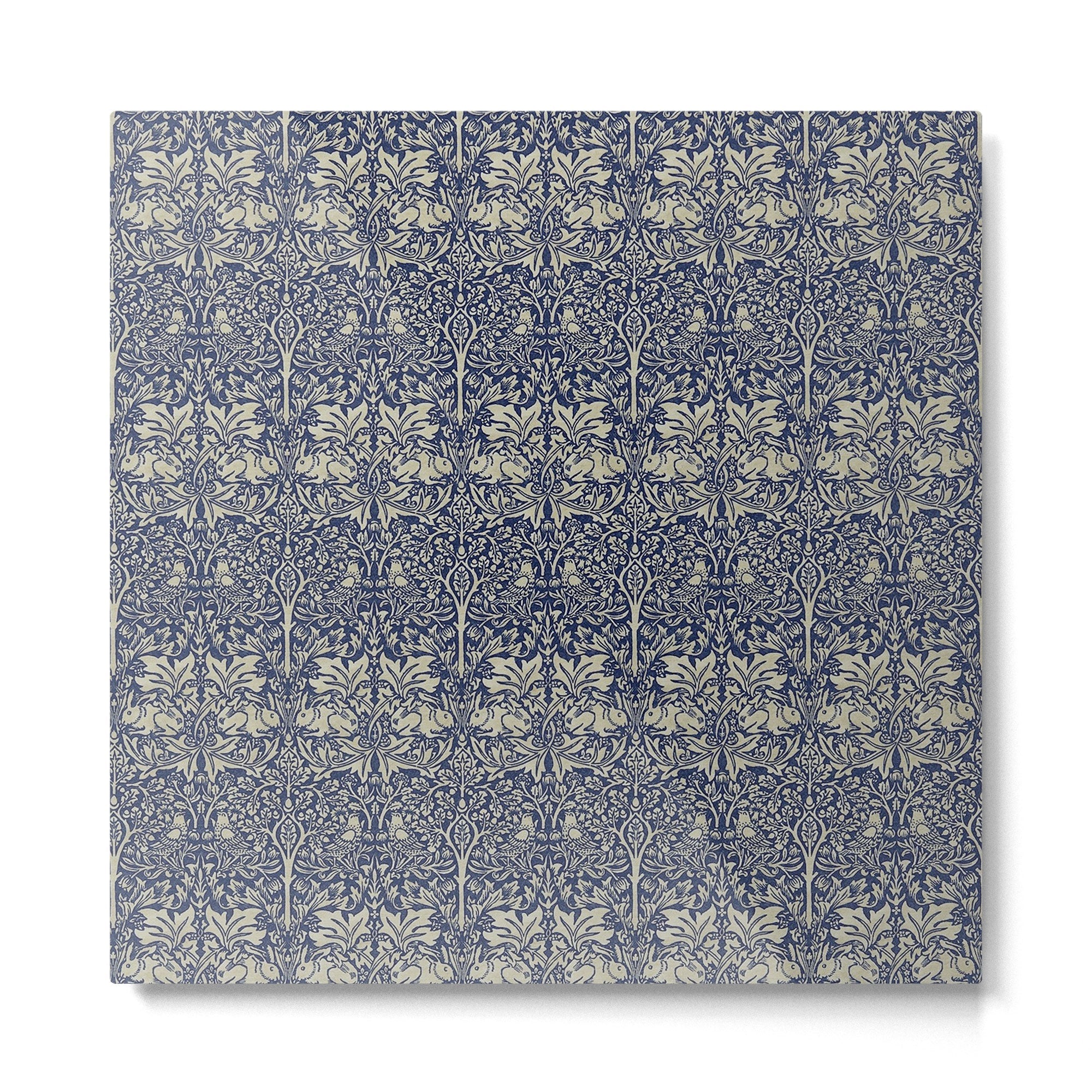 William Morris Brer Rabbit Indigo Blue Vintage Pattern Metal Print | TeksDecor