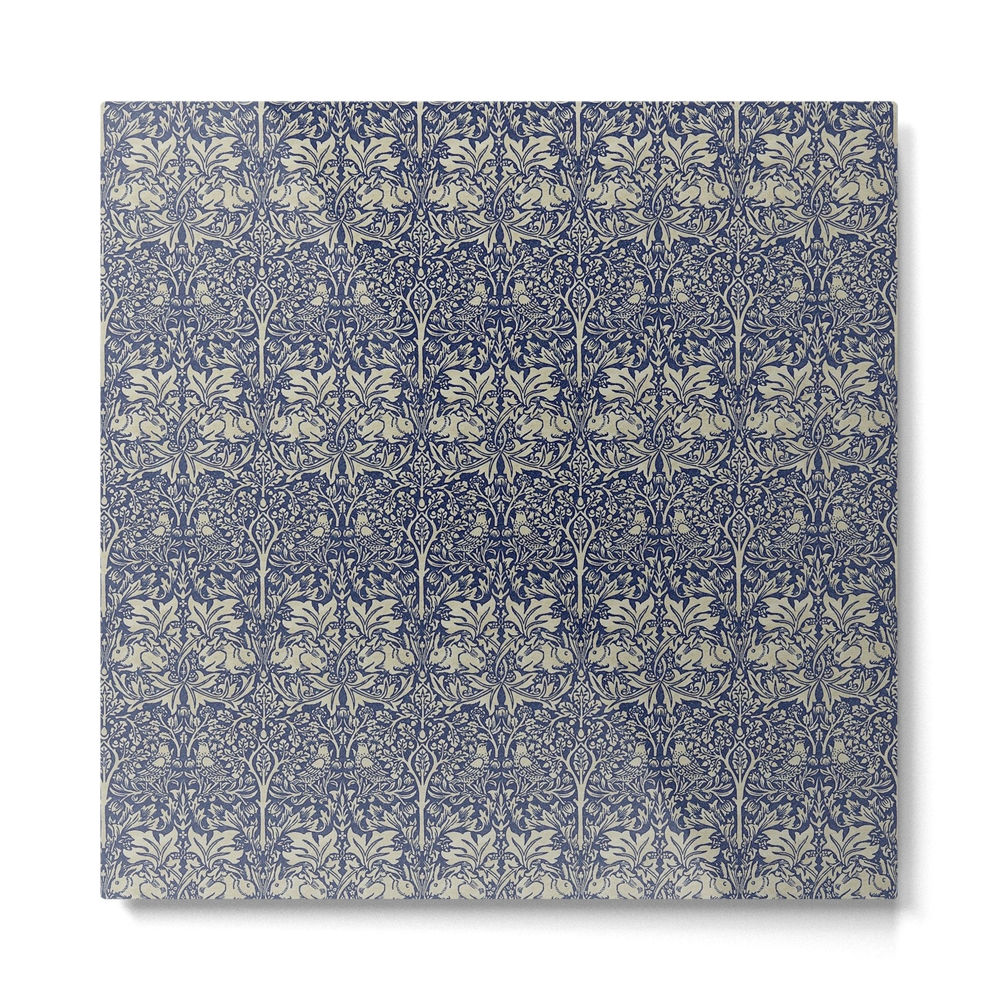 William Morris Brer Rabbit Indigo Blue Vintage Pattern Metal Print | TeksDecor