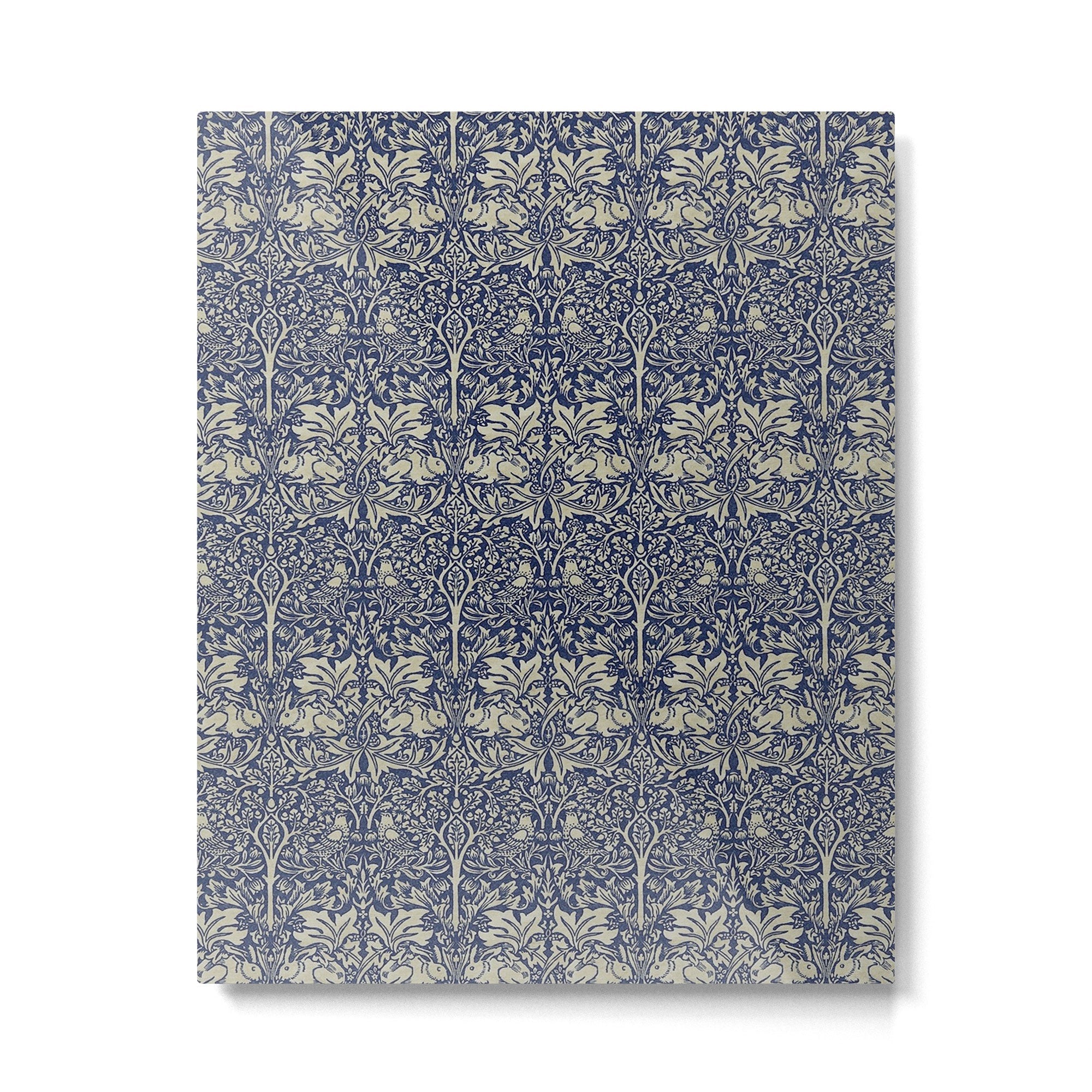 William Morris Brer Rabbit Indigo Blue Vintage Pattern Metal Print | TeksDecor