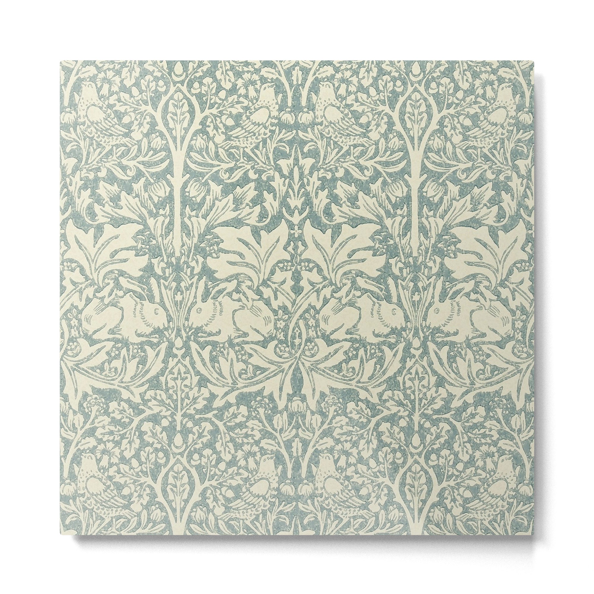 William Morris Brer Rabbit Blue Slate Vellum Pattern Metal Print | TeksDecor