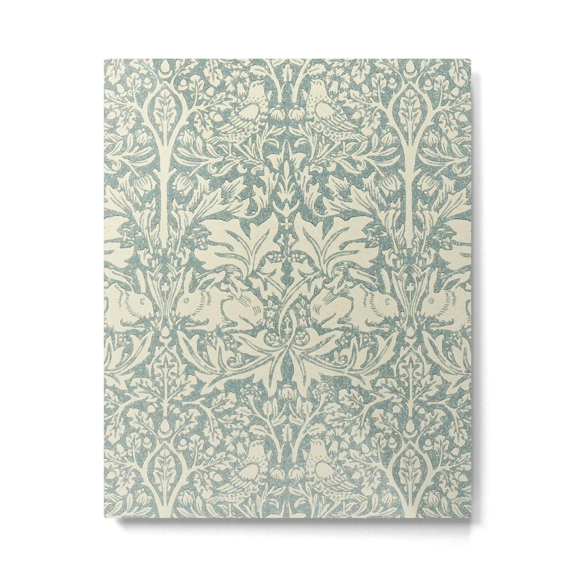 William Morris Brer Rabbit Blue Slate Vellum Pattern Metal Print | TeksDecor