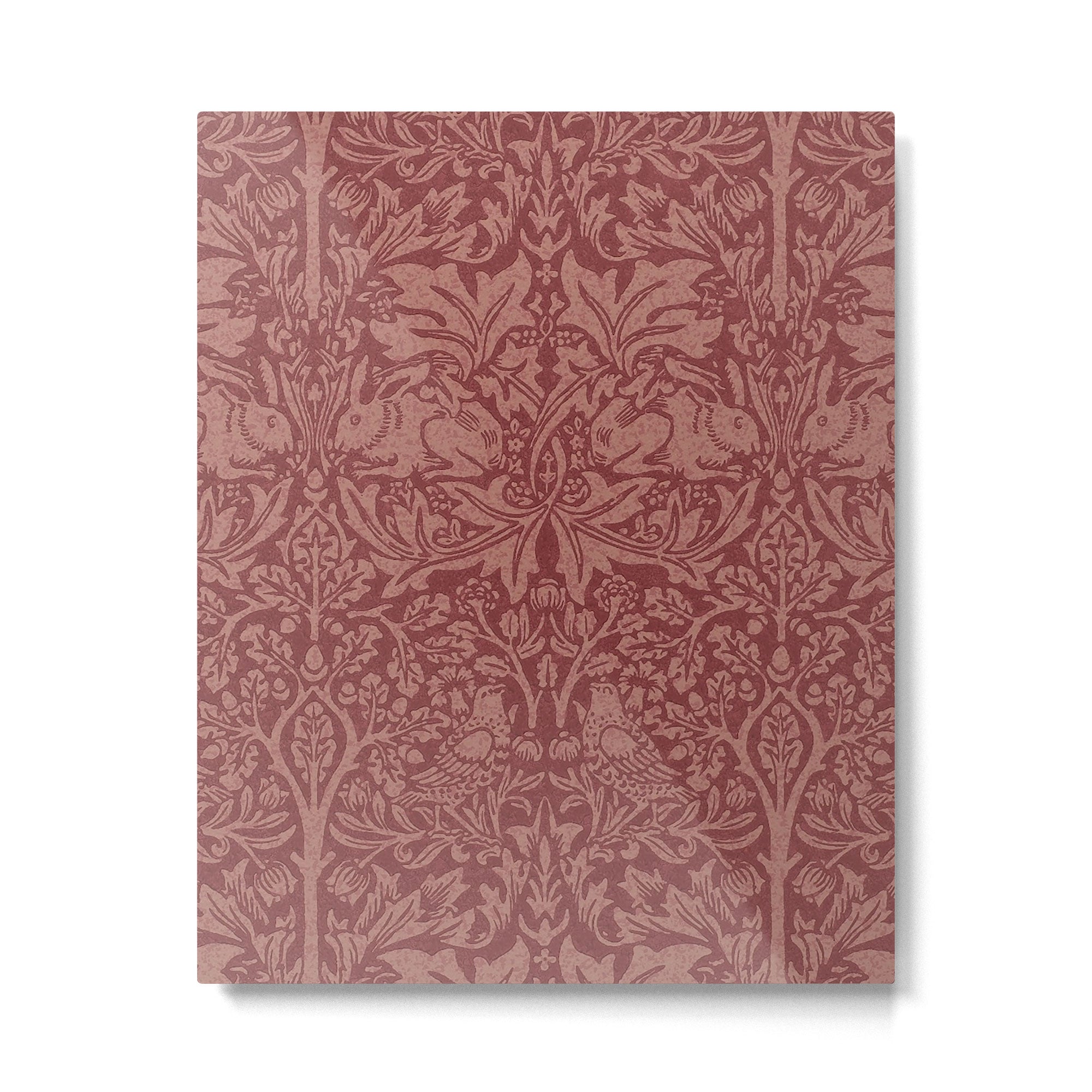 William Morris Brer Rabbit Brick Red Vintage Pattern Metal Print | TeksDecor