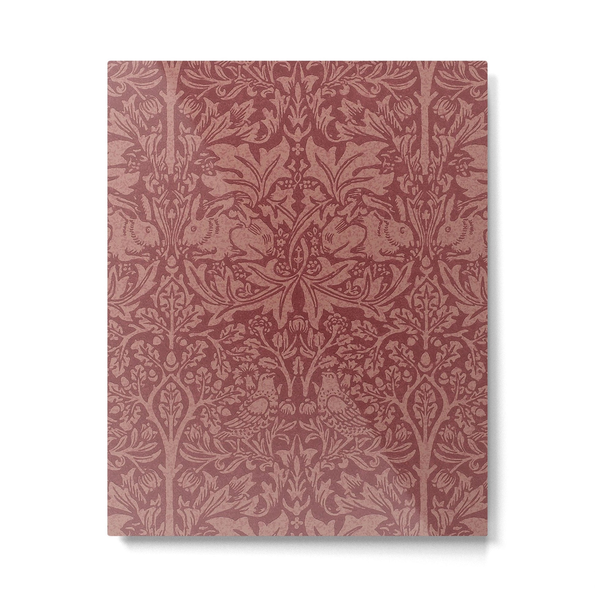 William Morris Brer Rabbit Brick Red Vintage Pattern Metal Print | TeksDecor